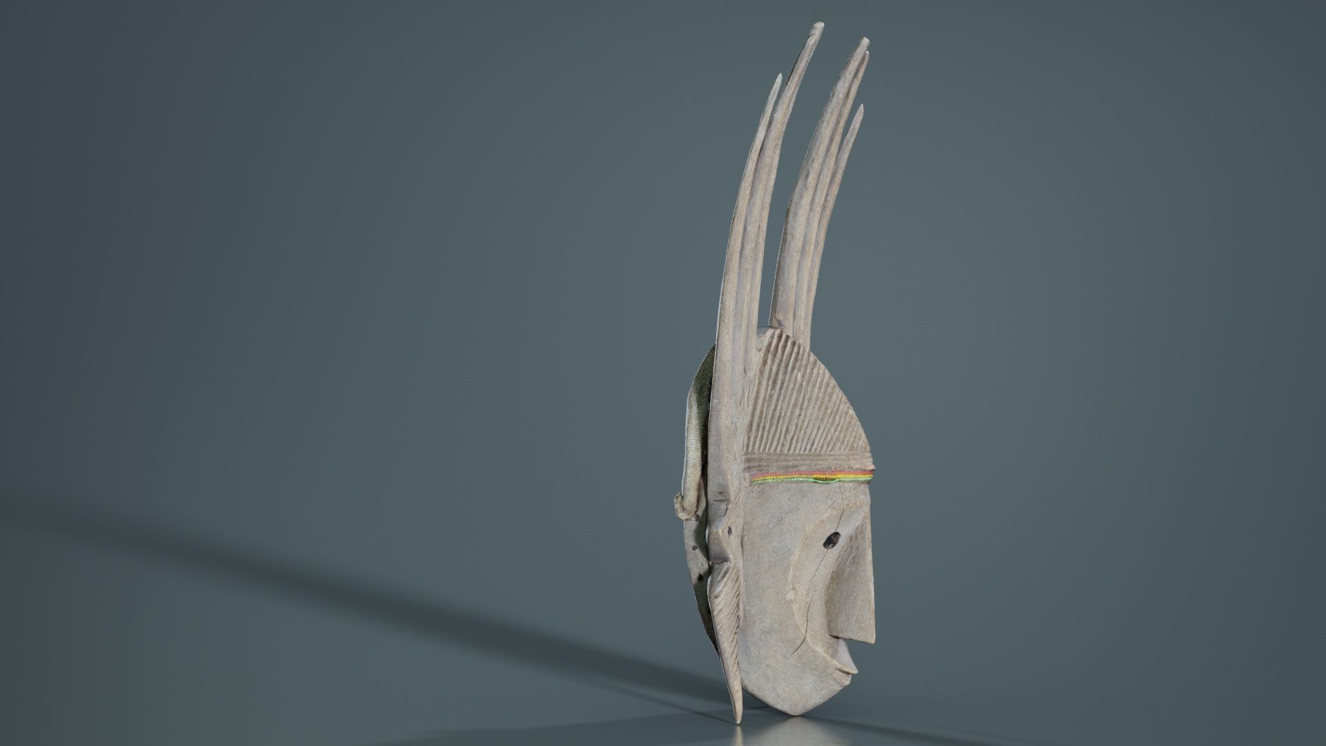 Afrikan Mask Carved Wood 48 Low-poly 3D model_1