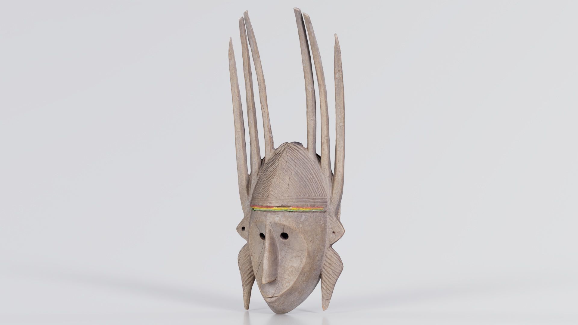 Afrikan Mask Carved Wood 48 Low-poly 3D model_7