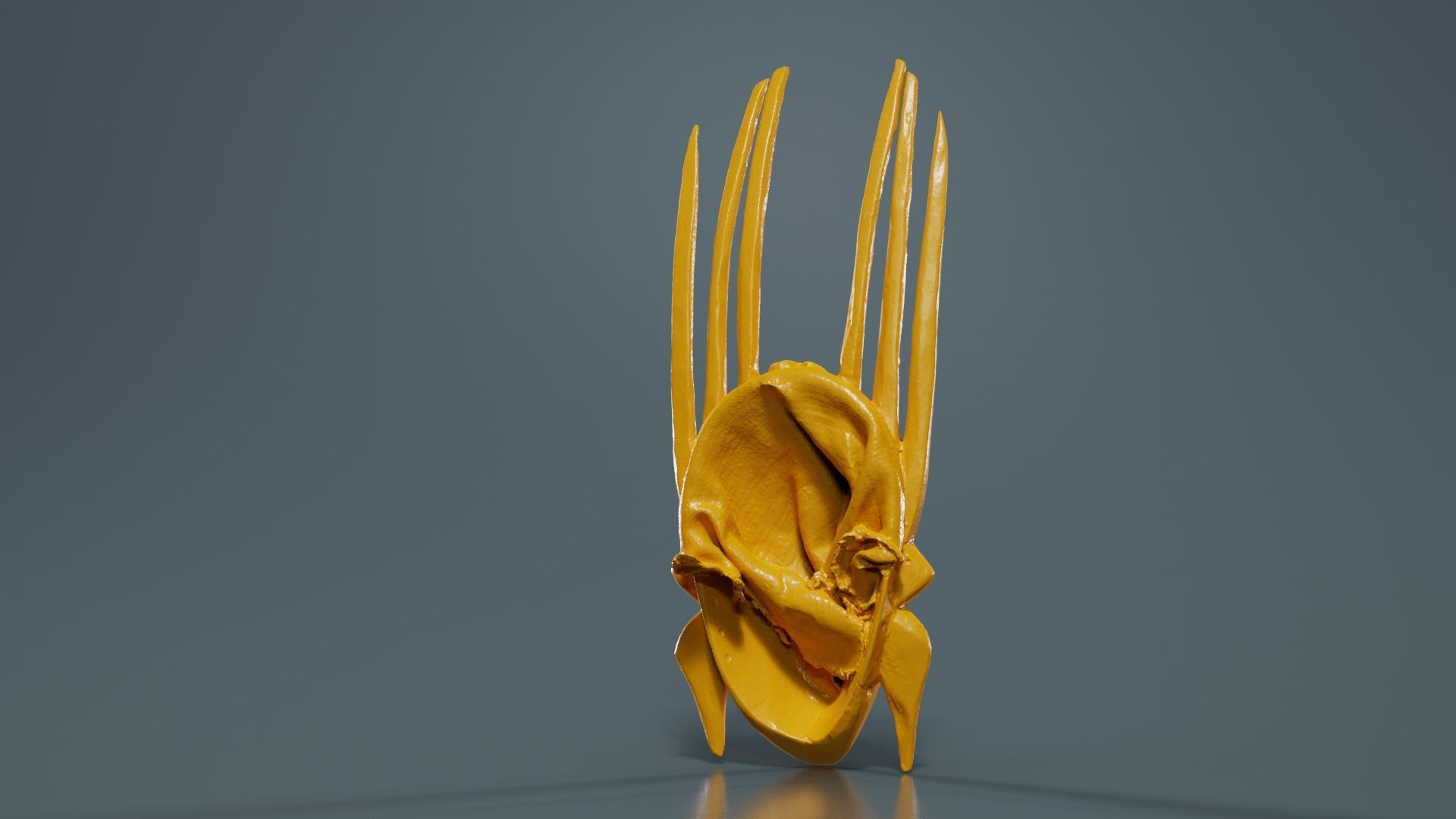 Afrikan Mask Carved Wood 48 Low-poly 3D model_13