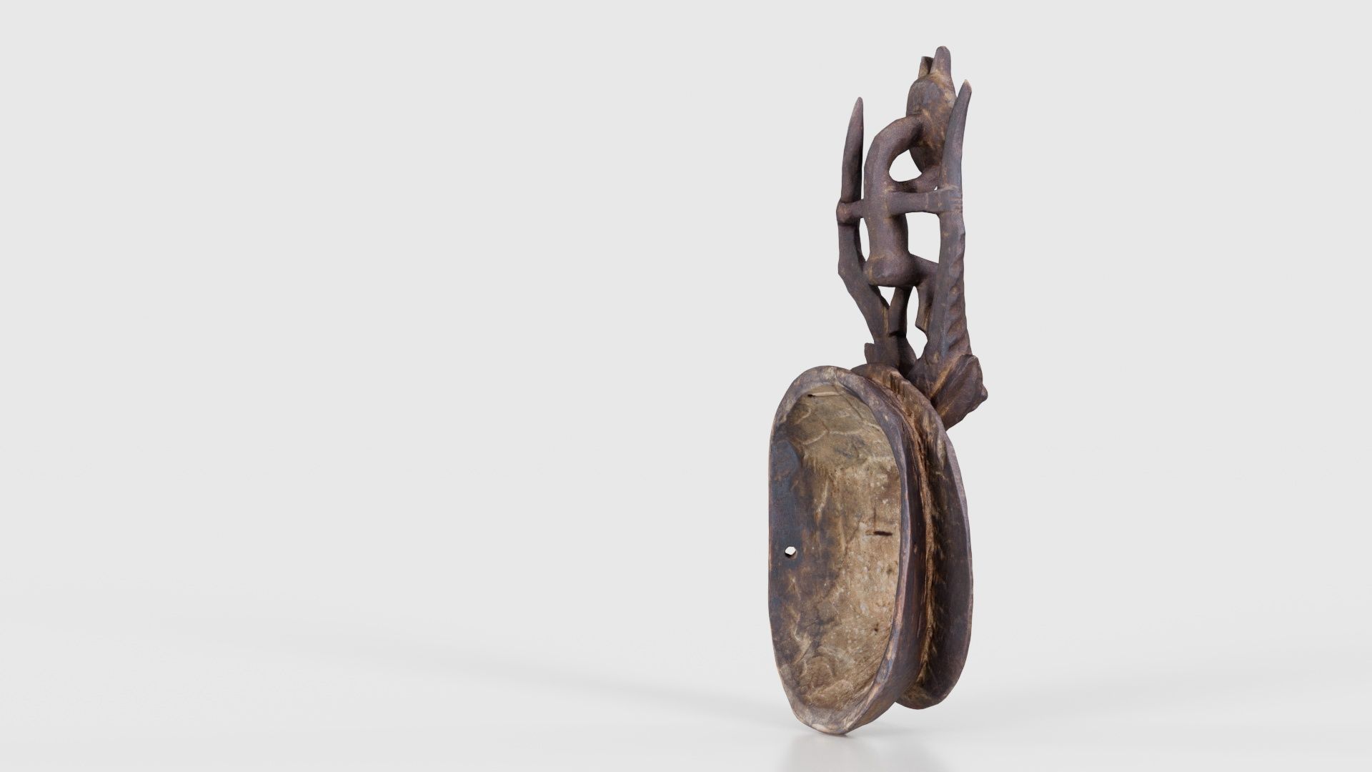 Afrikan Mask Carved Wood 49 Low-poly 3D model_20