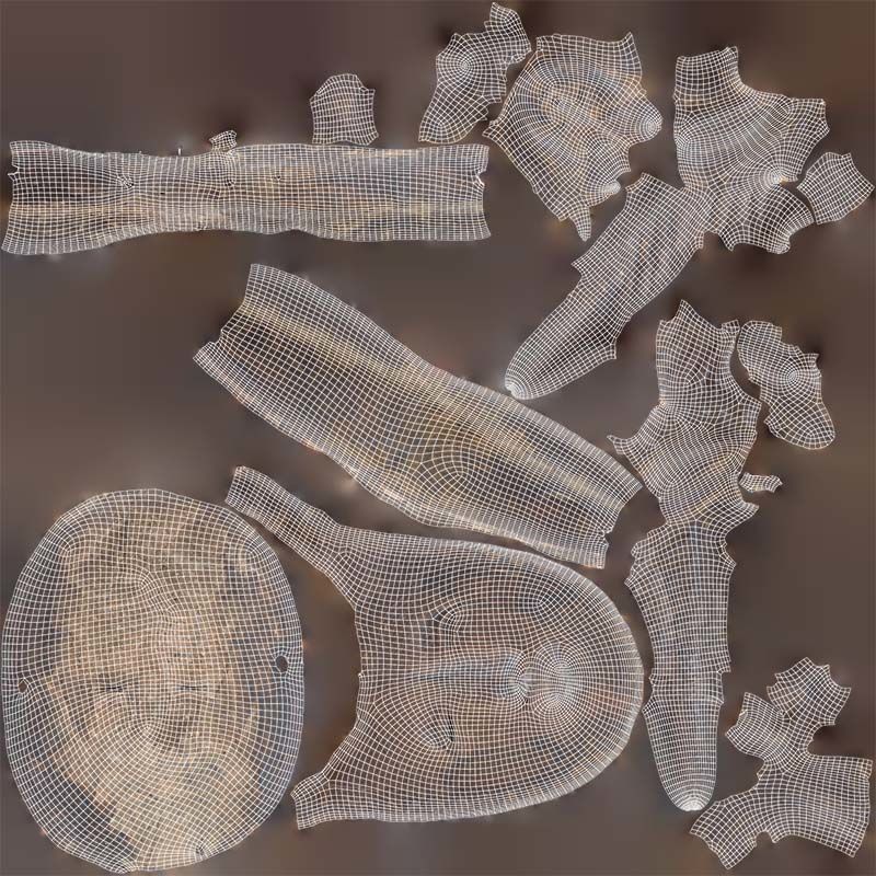 Afrikan Mask Carved Wood 49 Low-poly 3D model_14