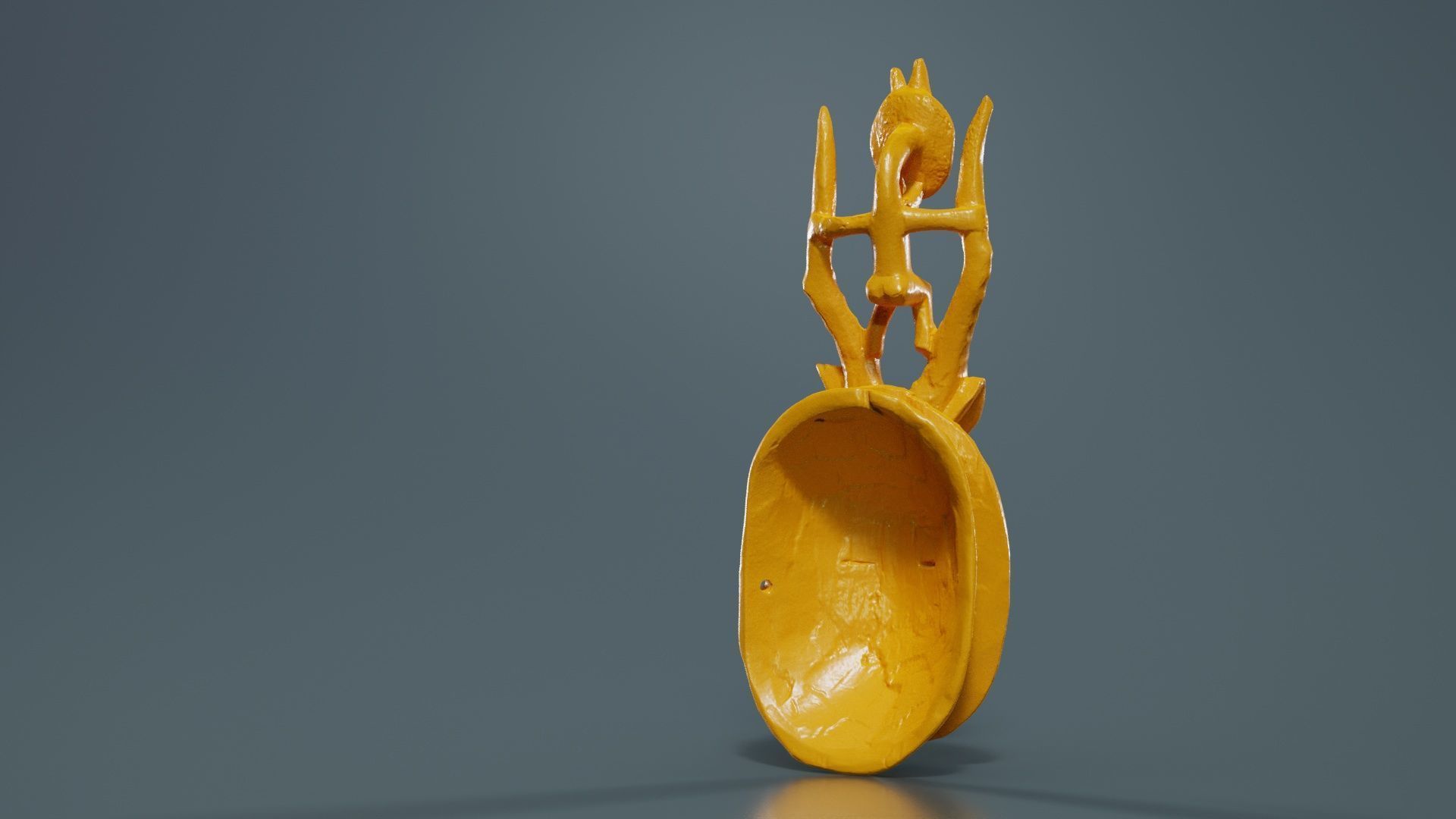 Afrikan Mask Carved Wood 49 Low-poly 3D model_13