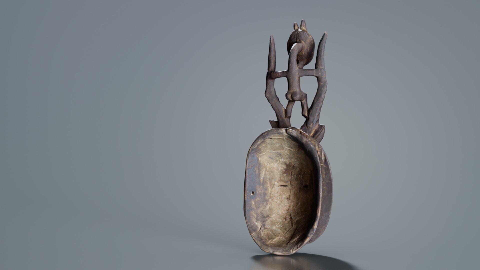 Afrikan Mask Carved Wood 49 Low-poly 3D model_6