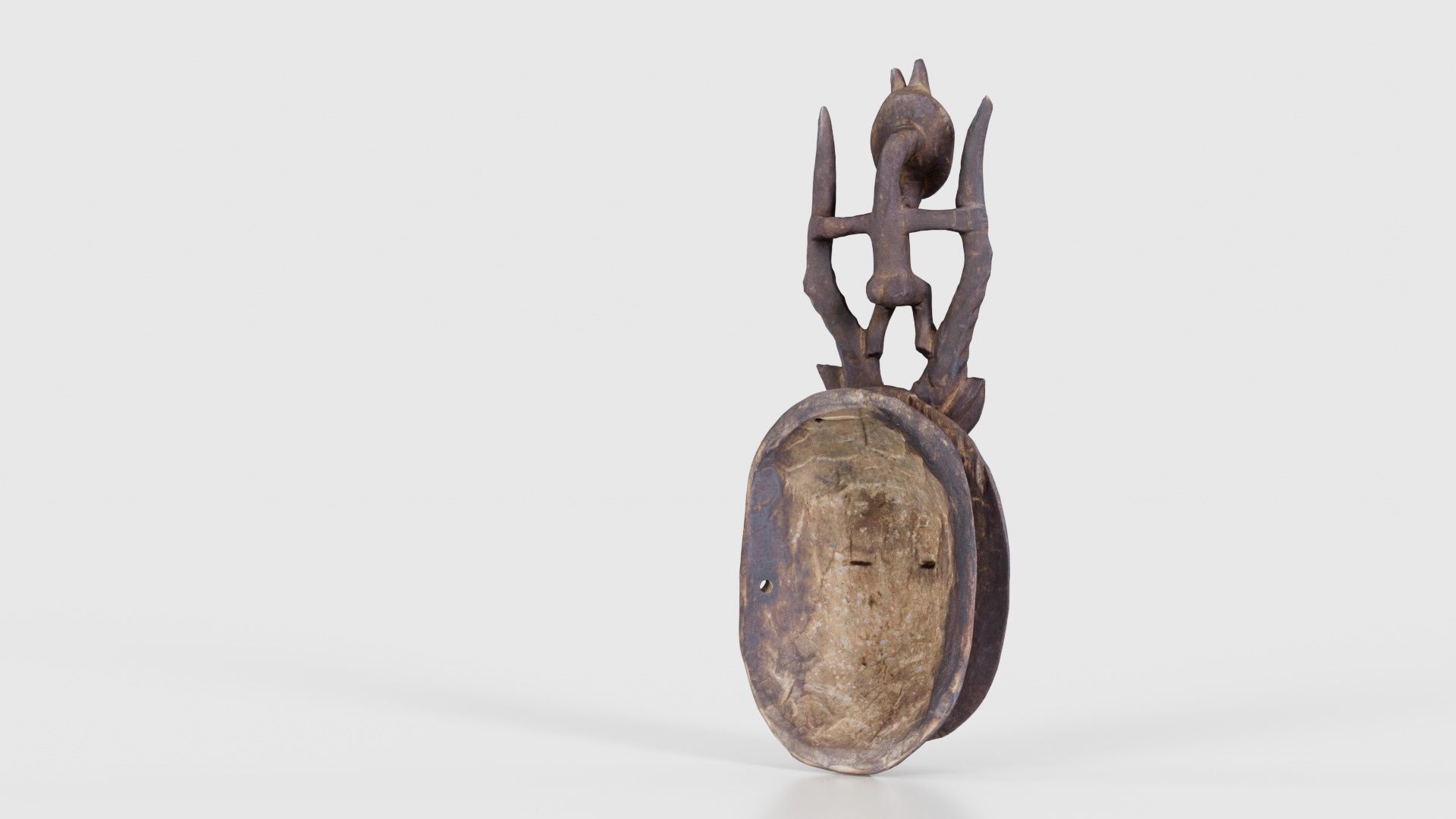 Afrikan Mask Carved Wood 49 Low-poly 3D model_21