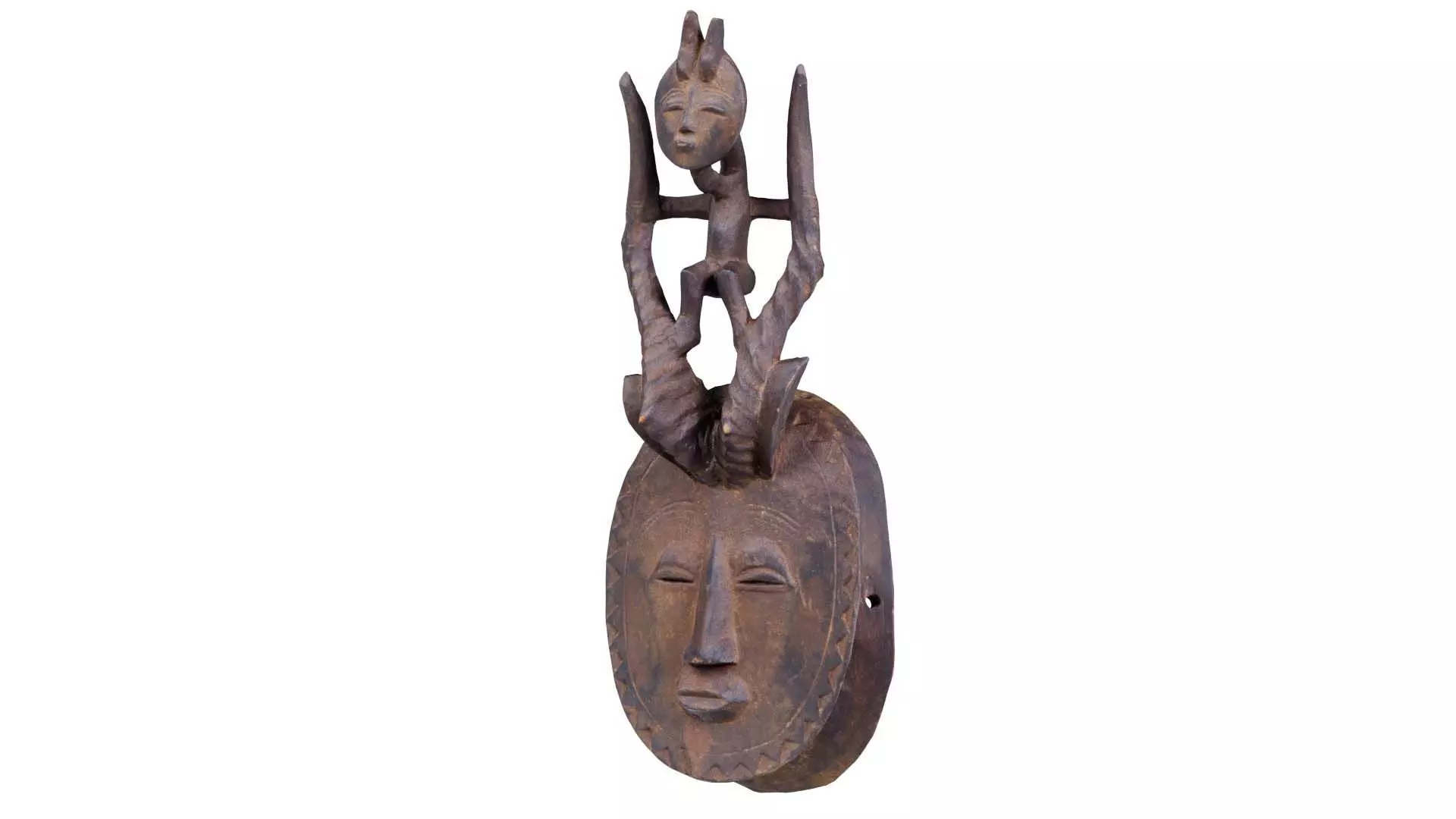 Afrikan Mask Carved Wood 49 Low-poly 3D model_0