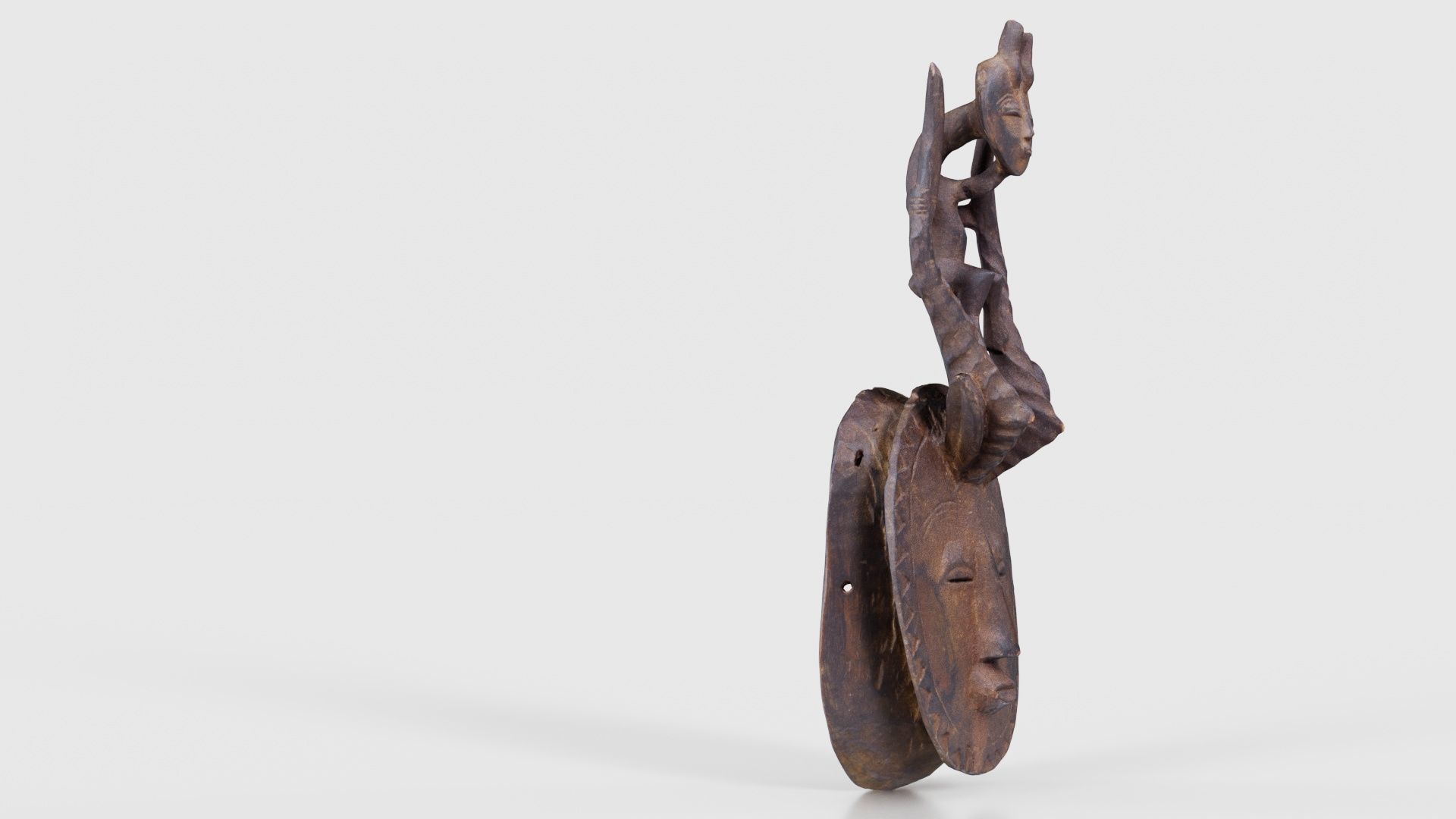 Afrikan Mask Carved Wood 49 Low-poly 3D model_18