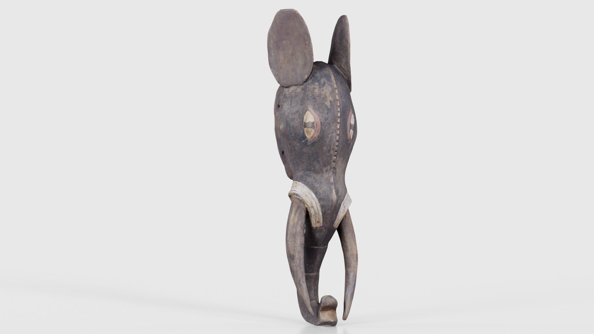 Afrikan Mask Carved Wood 52 Low-poly 3D model_16