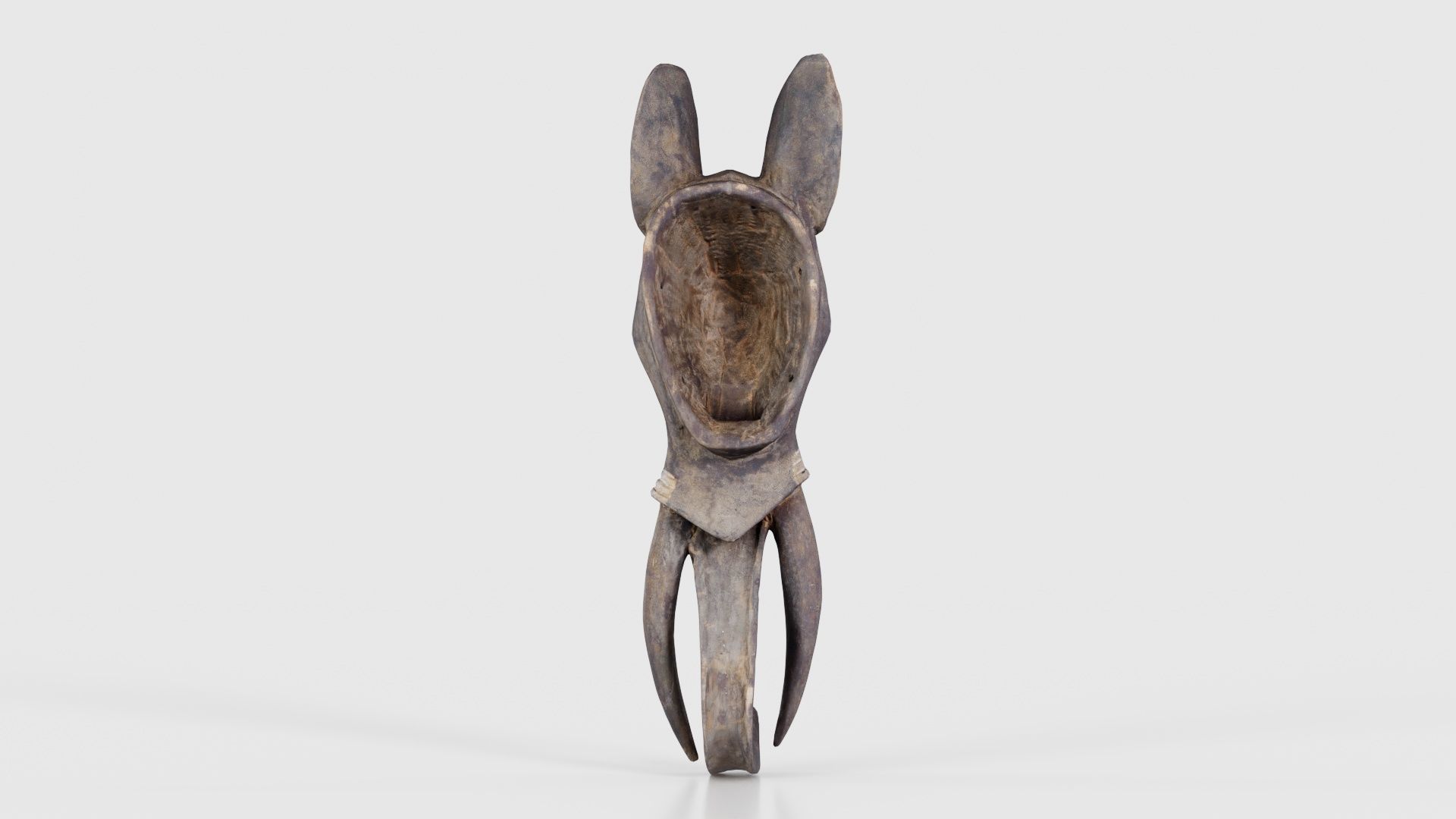 Afrikan Mask Carved Wood 52 Low-poly 3D model_21