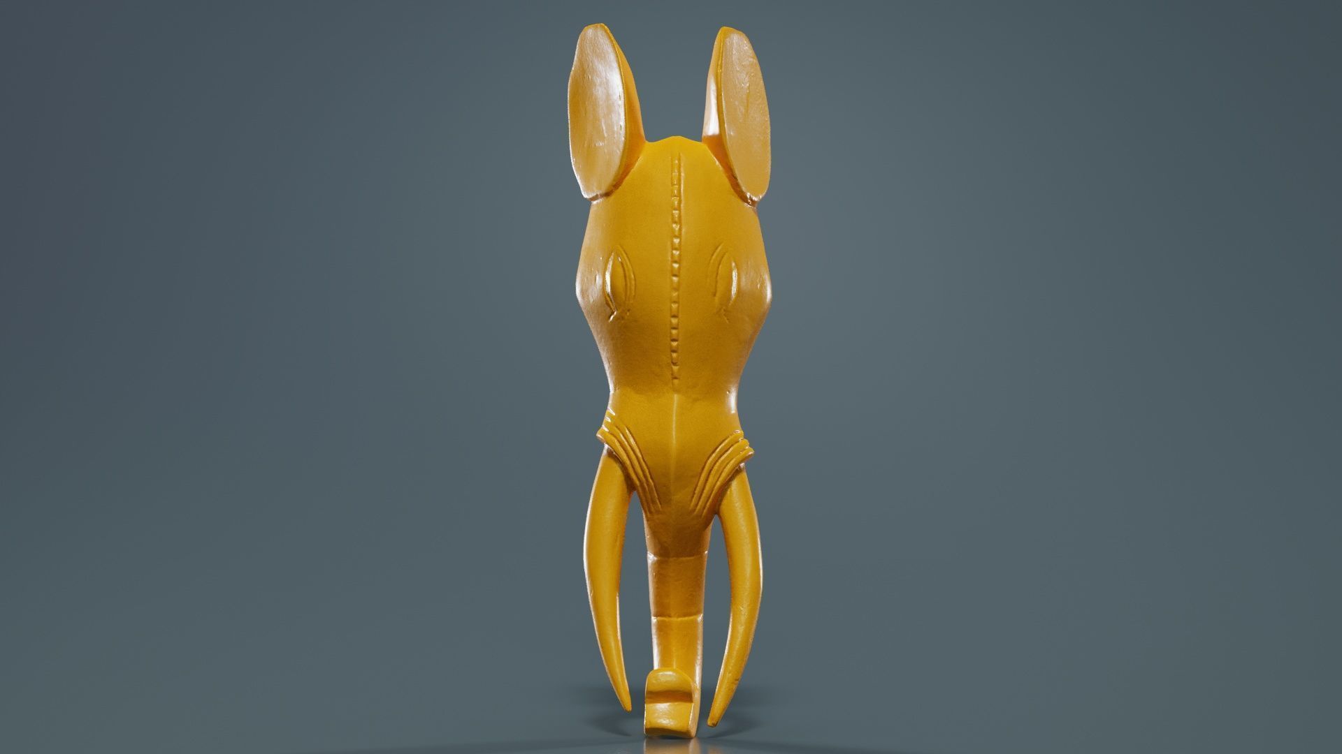 Afrikan Mask Carved Wood 52 Low-poly 3D model_12