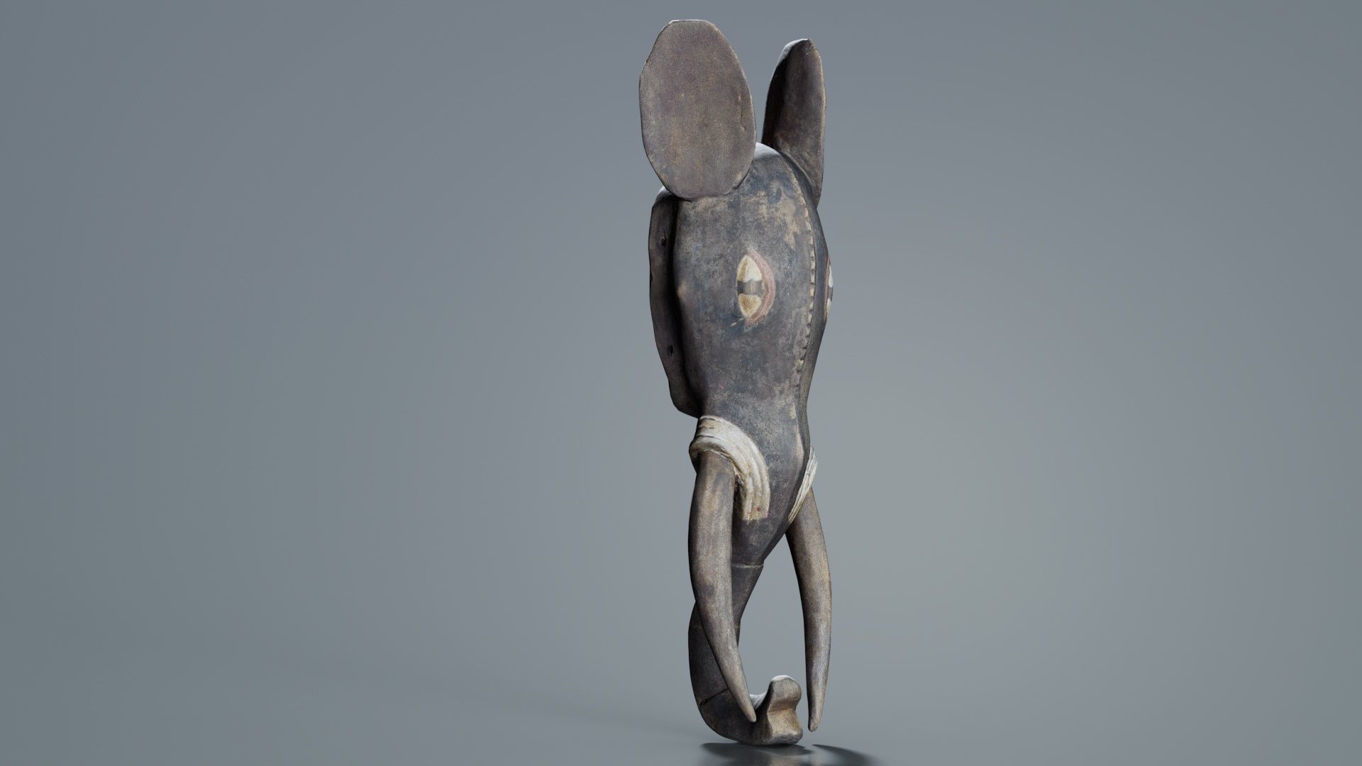 Afrikan Mask Carved Wood 52 Low-poly 3D model_1