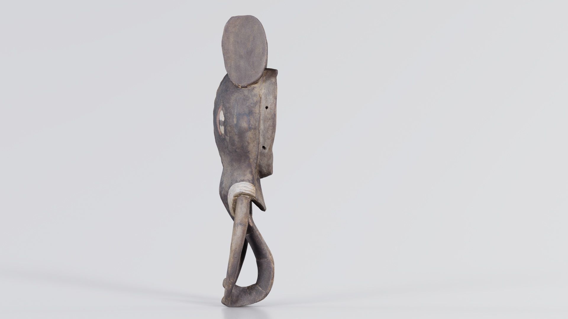 Afrikan Mask Carved Wood 52 Low-poly 3D model_8