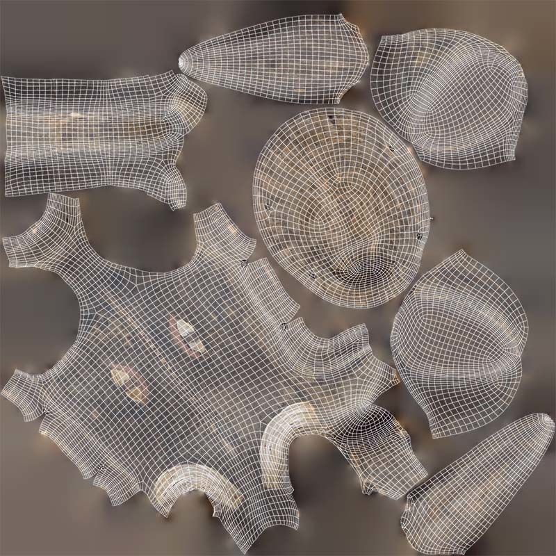 Afrikan Mask Carved Wood 52 Low-poly 3D model_14