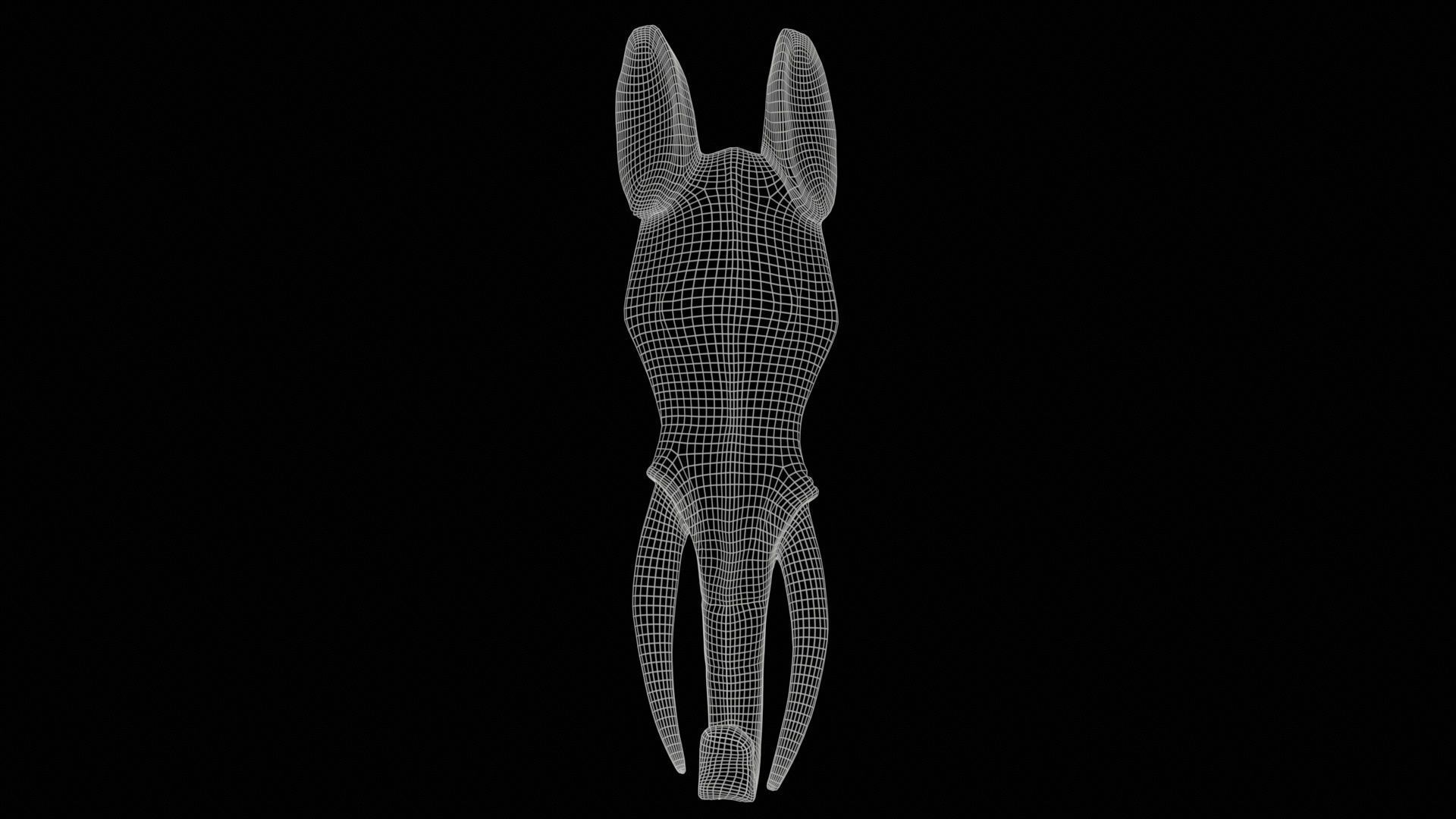 Afrikan Mask Carved Wood 52 Low-poly 3D model_11