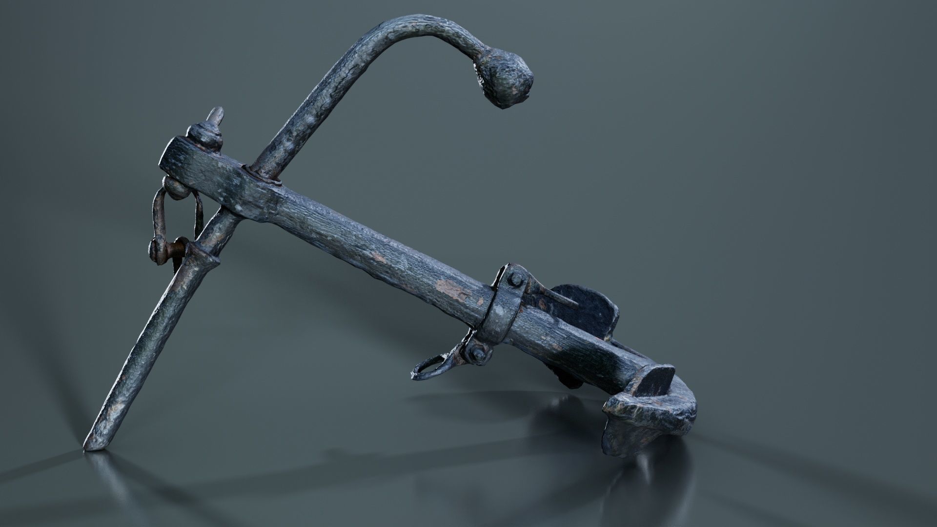 Boat Anchor 01 Low-poly 3D model_1