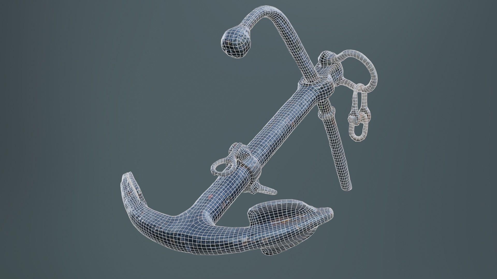 Boat Anchor 01 Low-poly 3D model_9