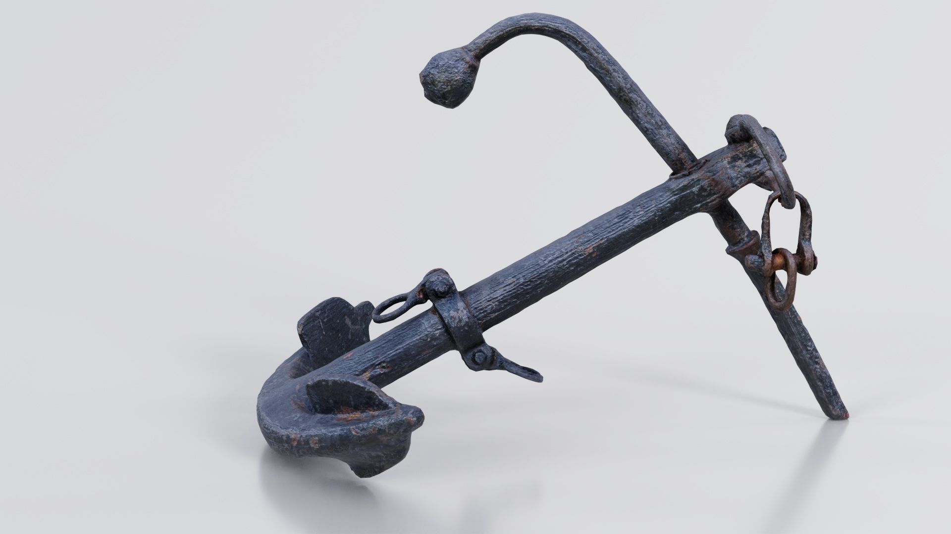Boat Anchor 01 Low-poly 3D model_8