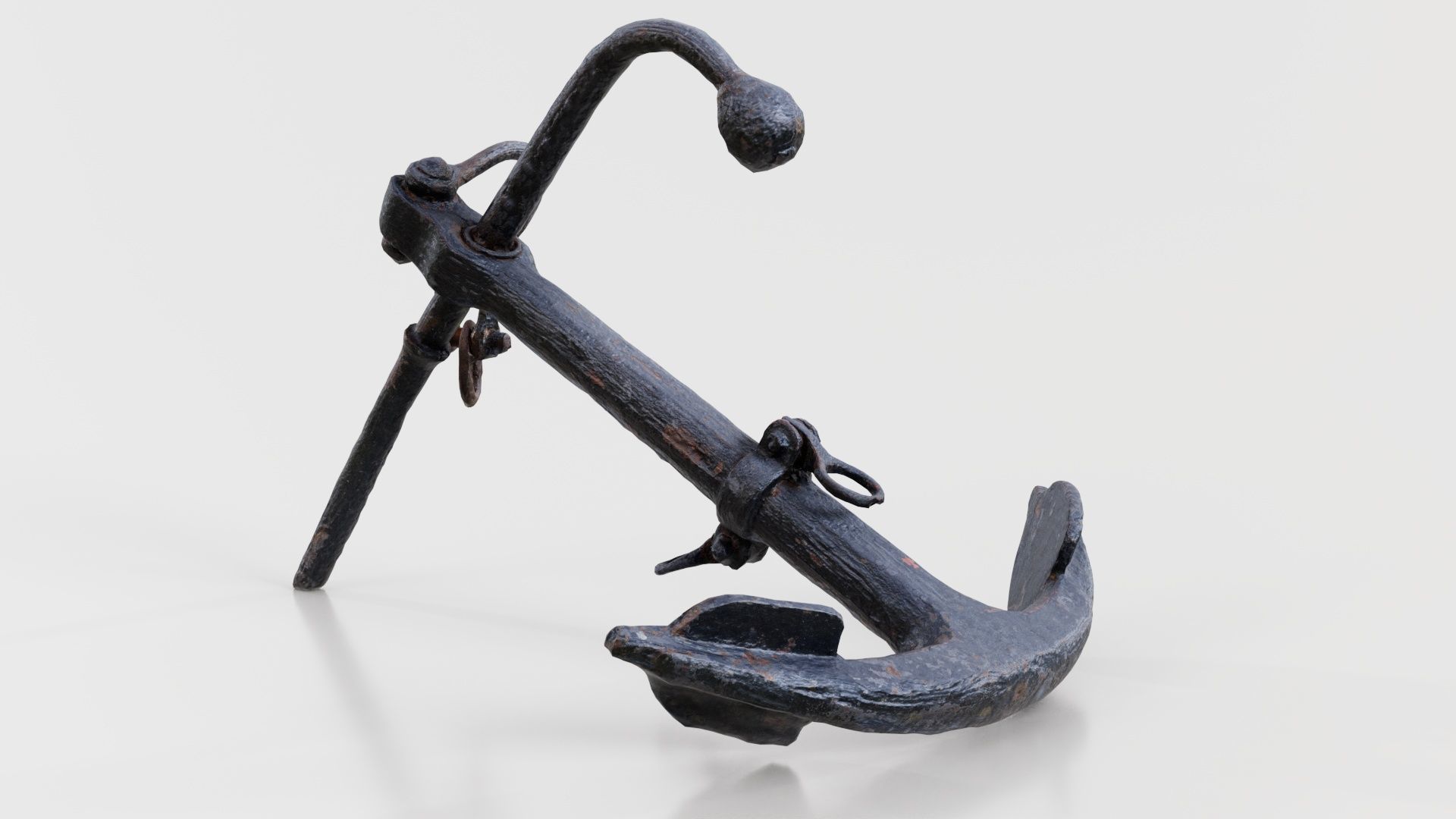 Boat Anchor 01 Low-poly 3D model_3