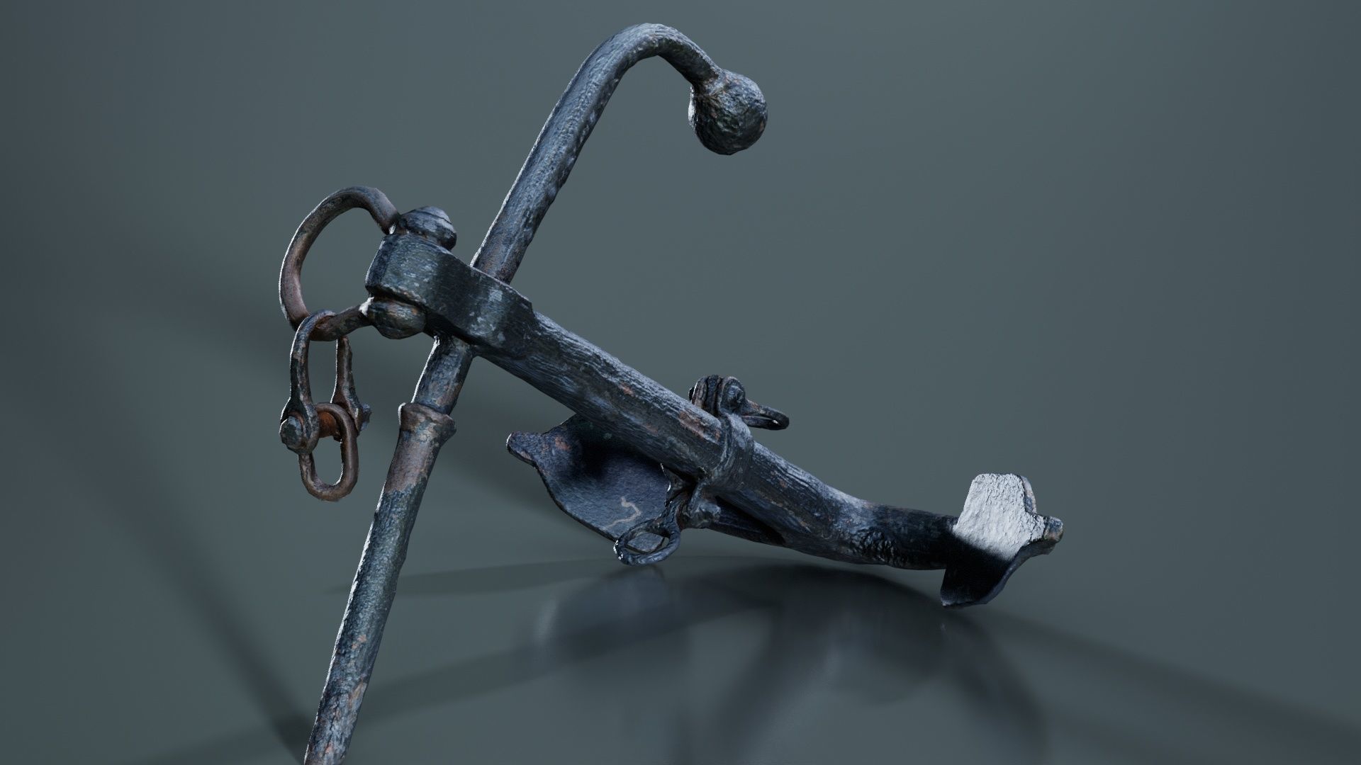 Boat Anchor 01 Low-poly 3D model_7