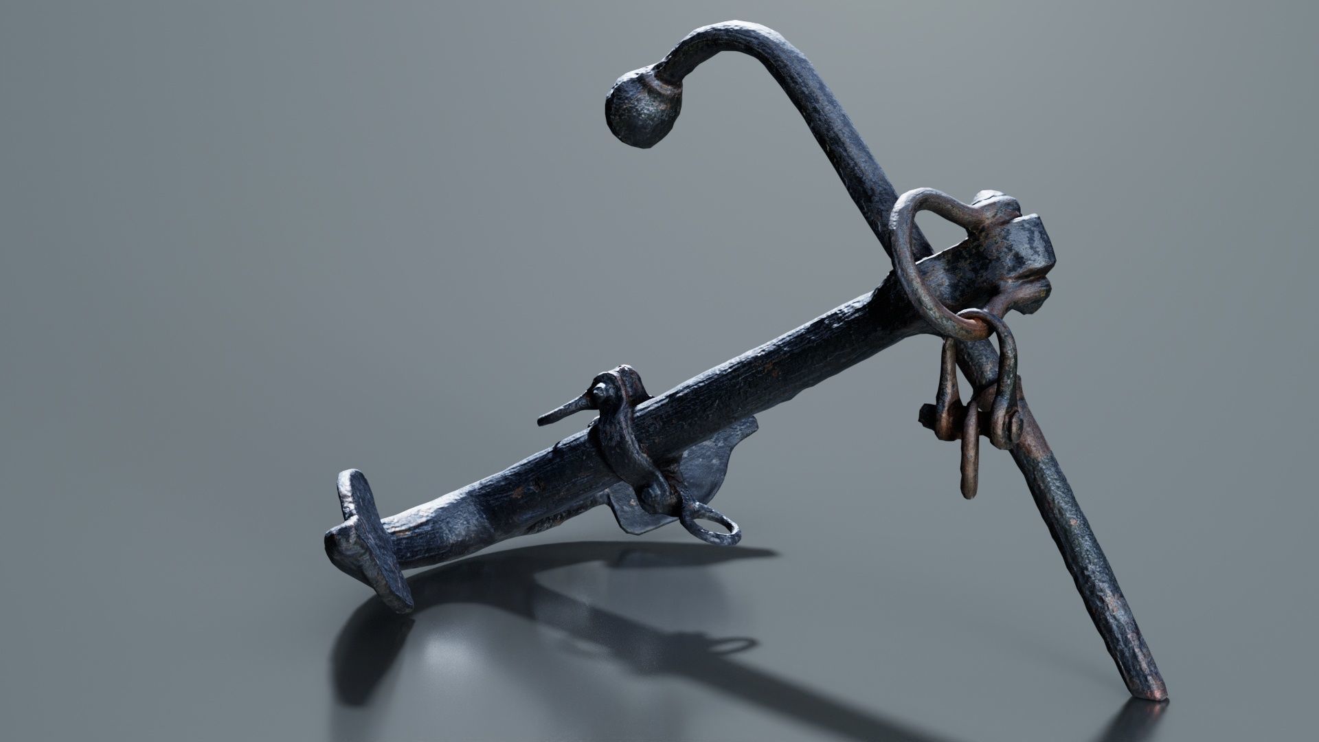 Boat Anchor 01 Low-poly 3D model_2