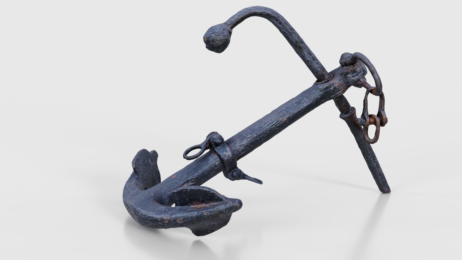 Boat Anchor 01 Low-poly 3D model_26