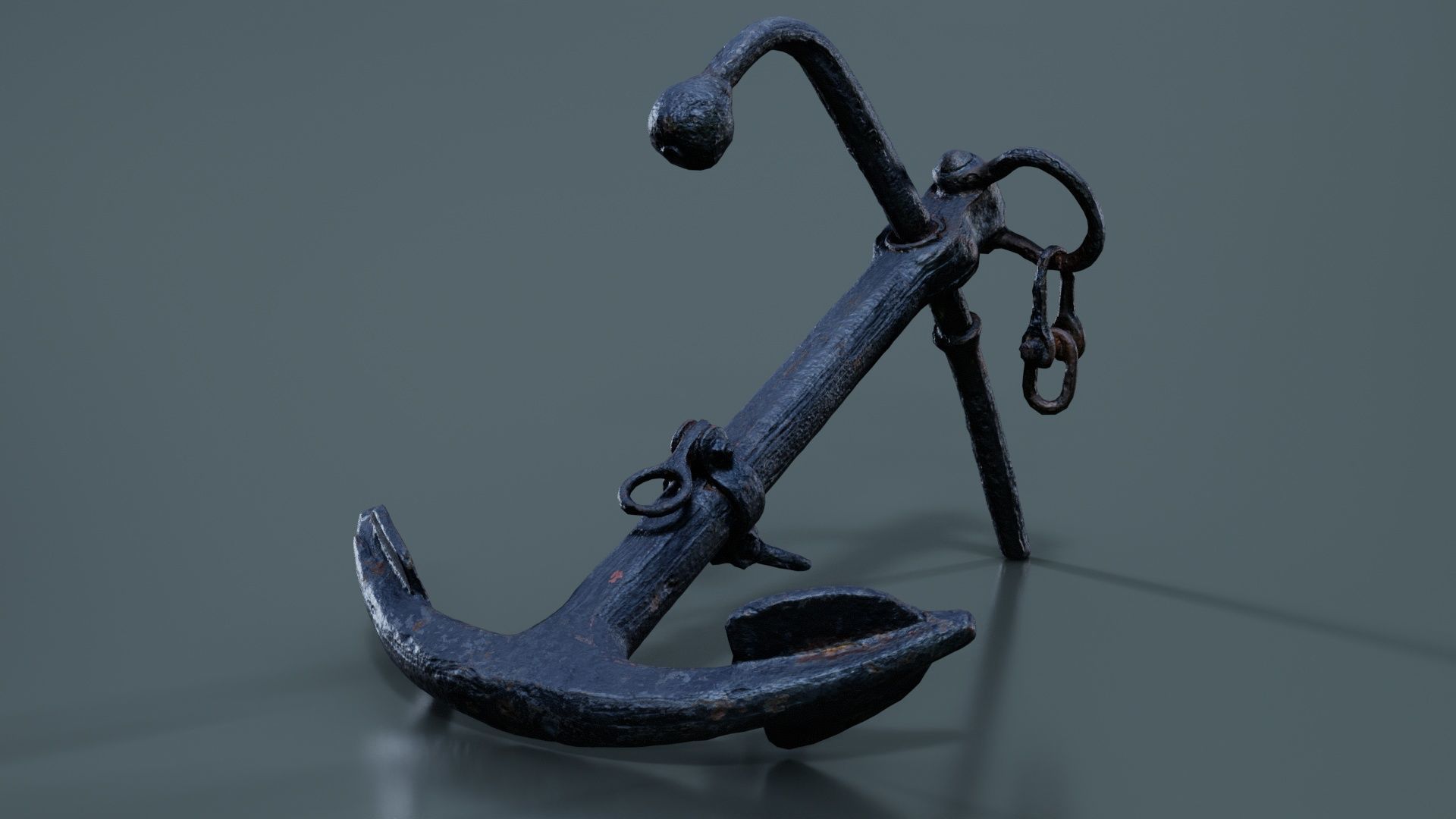 Boat Anchor 01 Low-poly 3D model_4