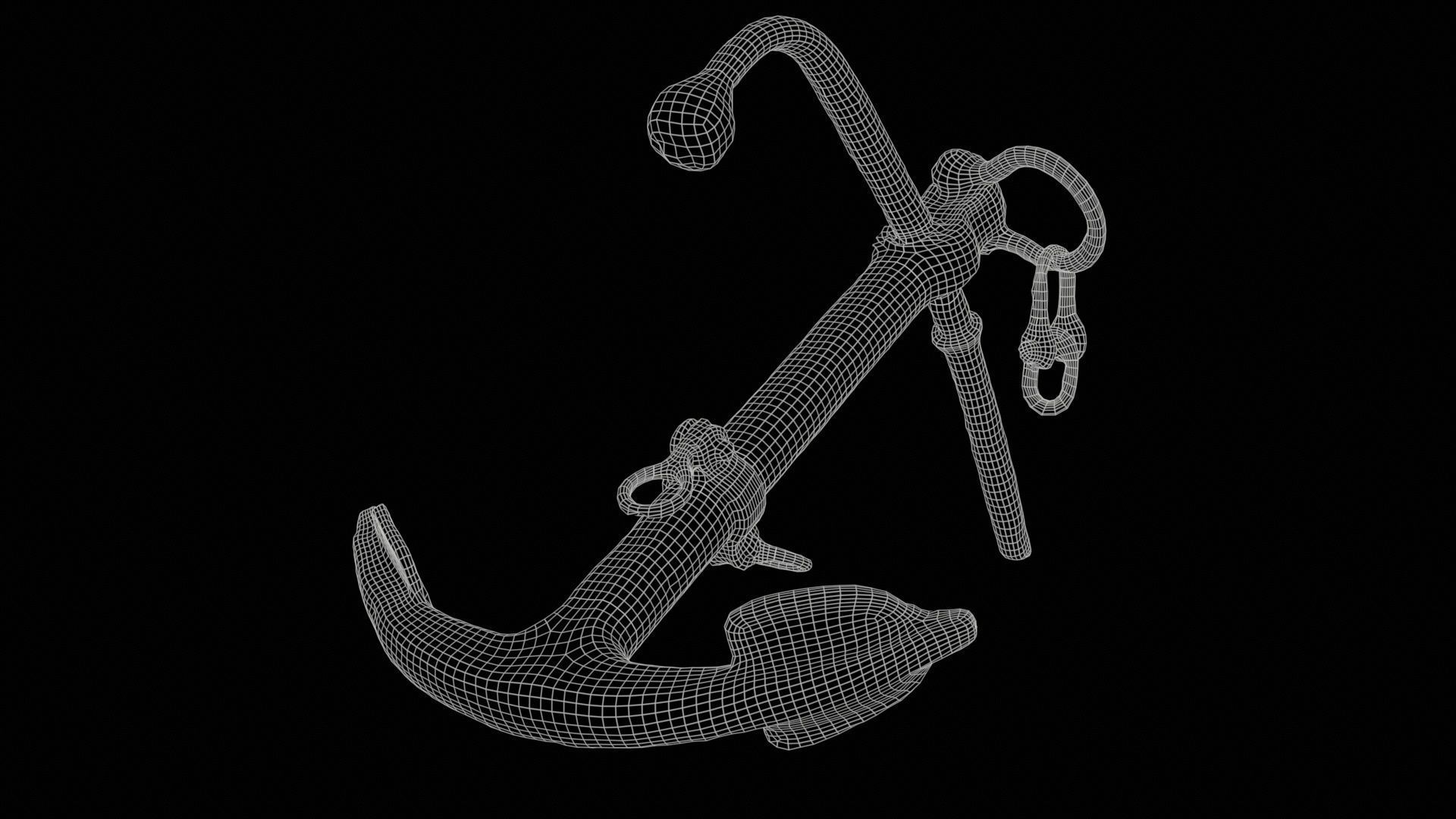 Boat Anchor 01 Low-poly 3D model_11