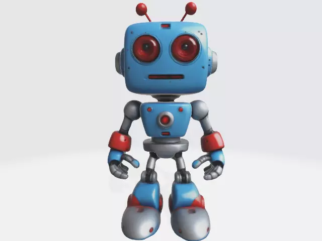 Cartoon robot 3D model_0