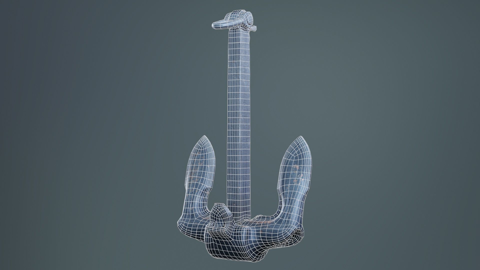 Boat Anchor 02 Low-poly 3D model_9