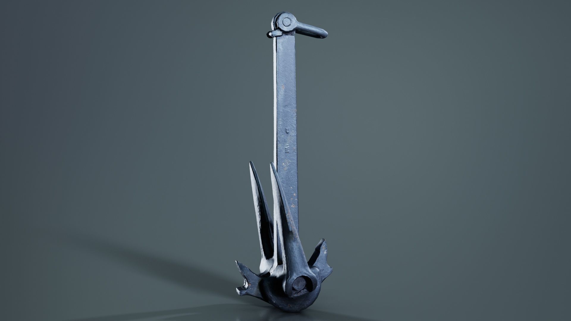 Boat Anchor 02 Low-poly 3D model_5