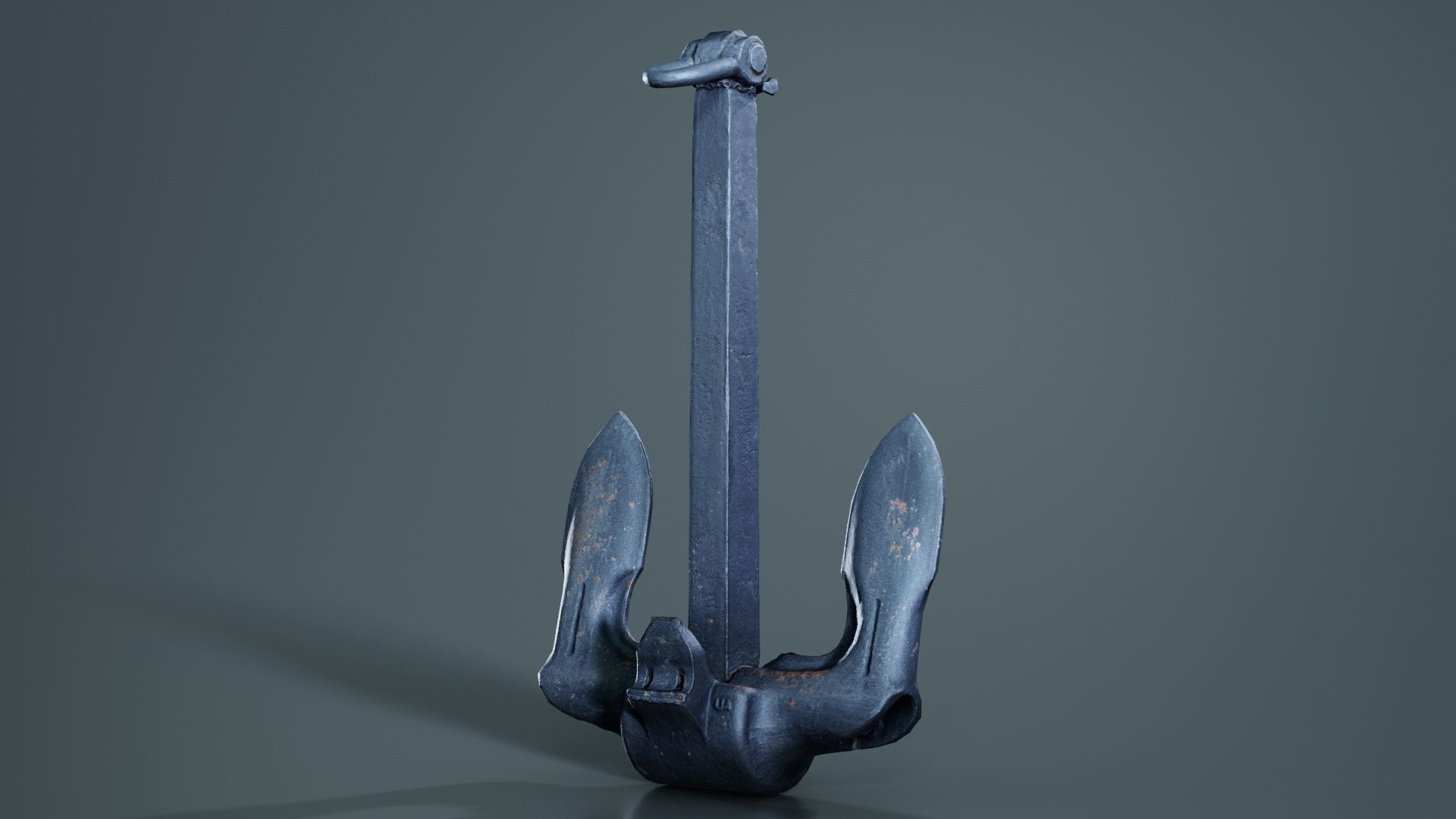 Boat Anchor 02 Low-poly 3D model_8