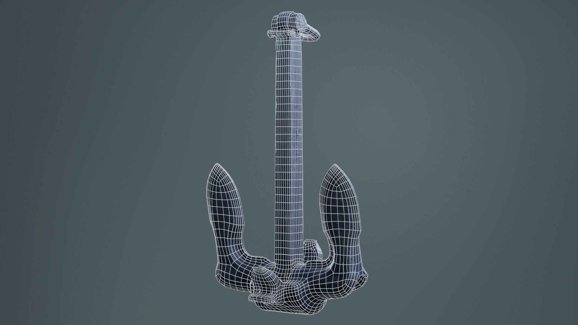 Boat Anchor 02 Low-poly 3D model_10