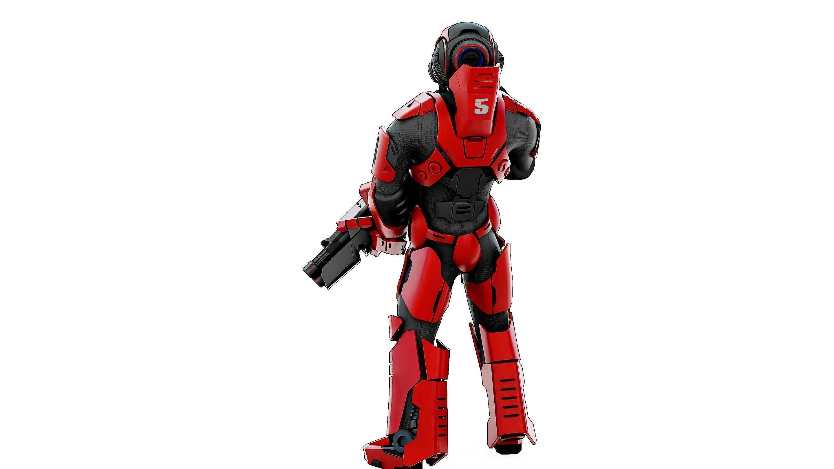 CYBORG SOLDIER RX-50 Rigged for Unreal Engine - Unity - MIXAMO  3D model_12