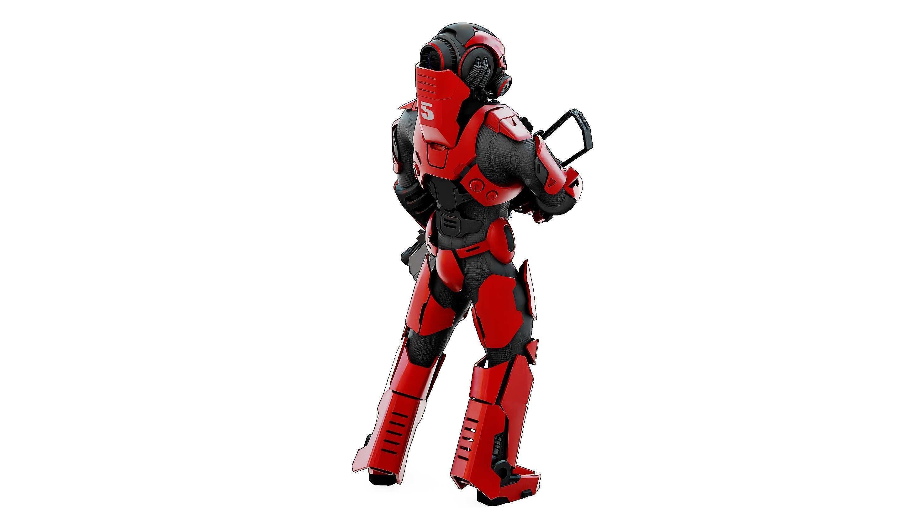 CYBORG SOLDIER RX-50 Rigged for Unreal Engine - Unity - MIXAMO  3D model_9