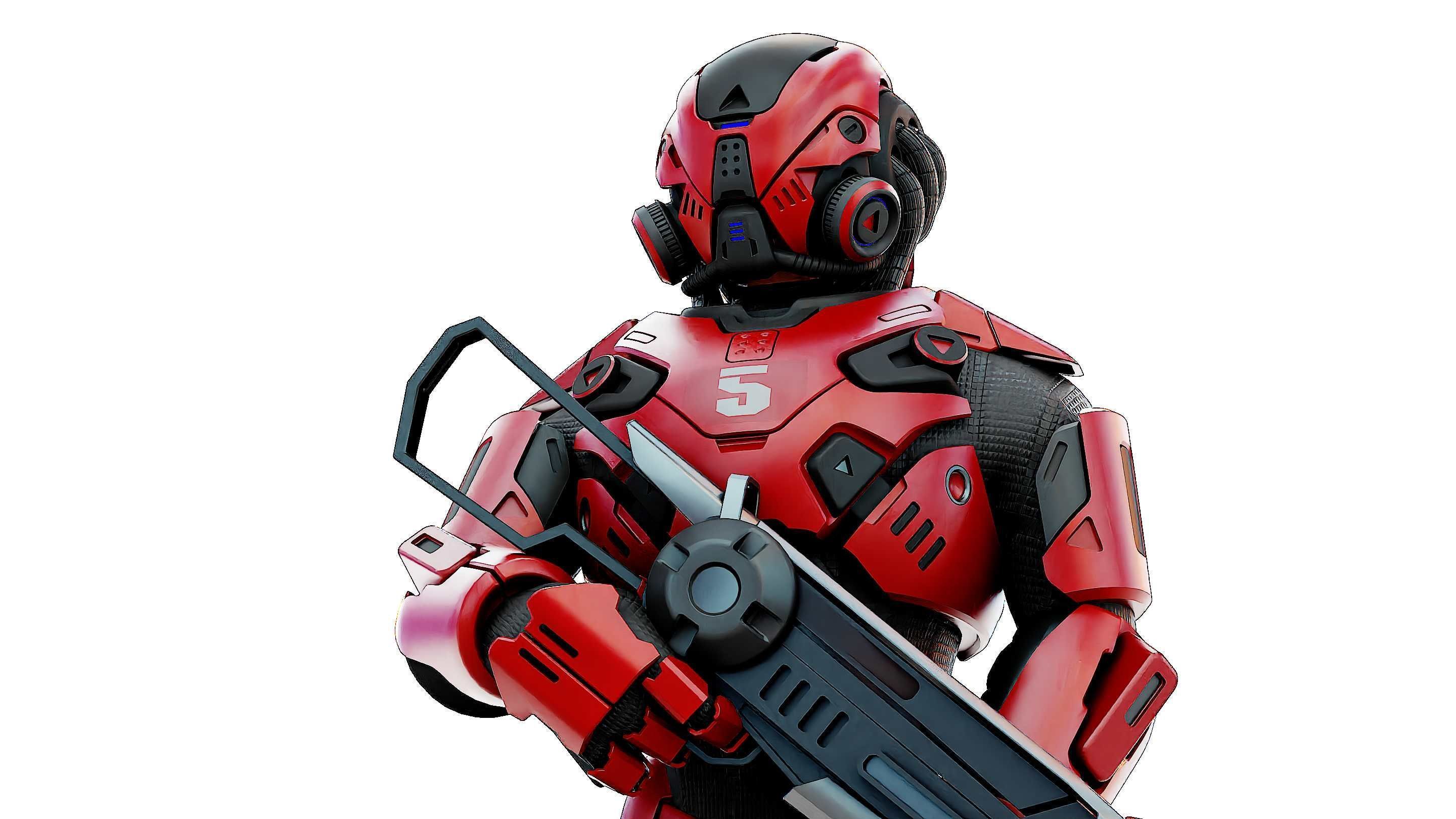 CYBORG SOLDIER RX-50 Rigged for Unreal Engine - Unity - MIXAMO  3D model_26