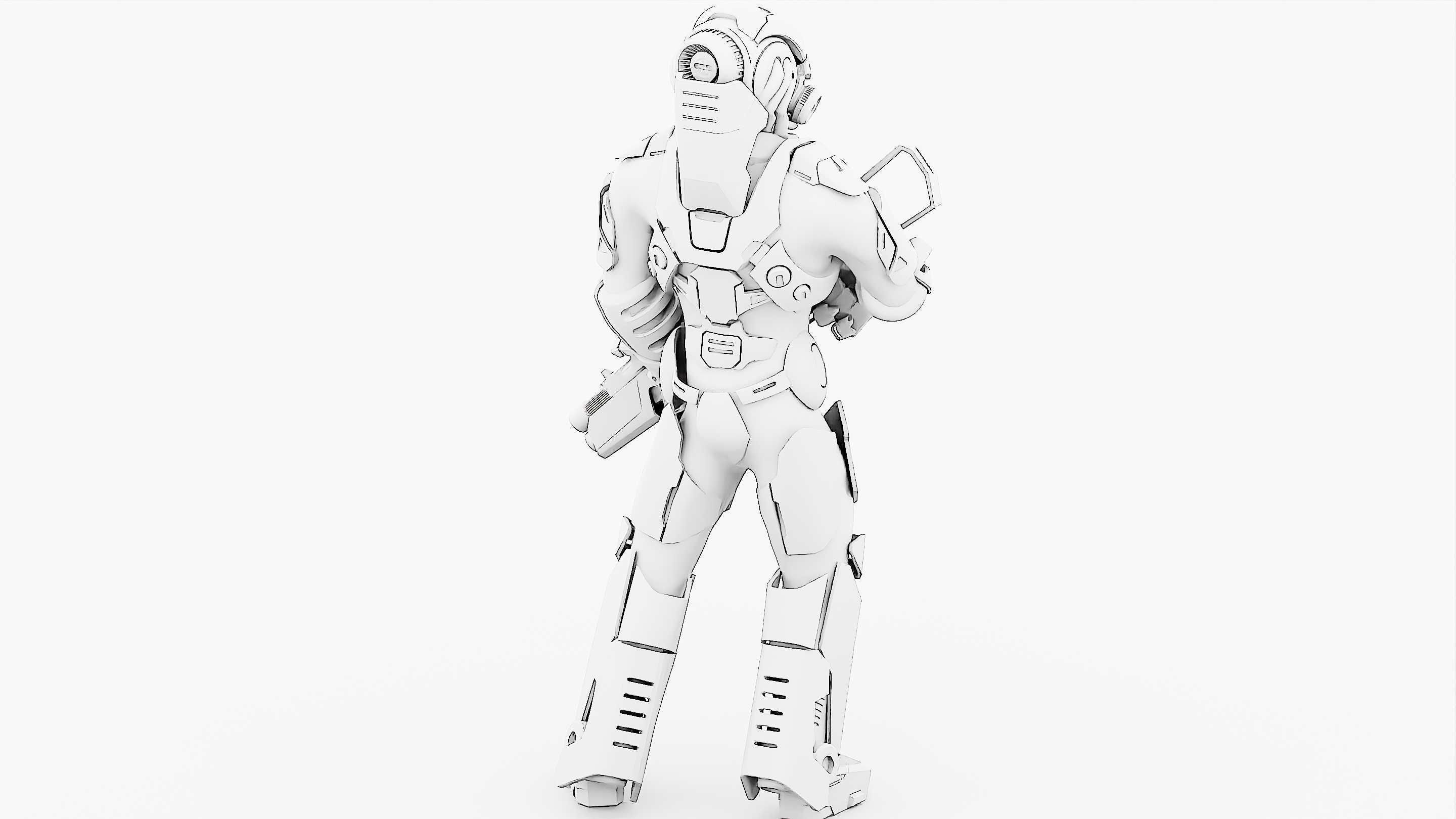 CYBORG SOLDIER RX-50 Rigged for Unreal Engine - Unity - MIXAMO  3D model_33