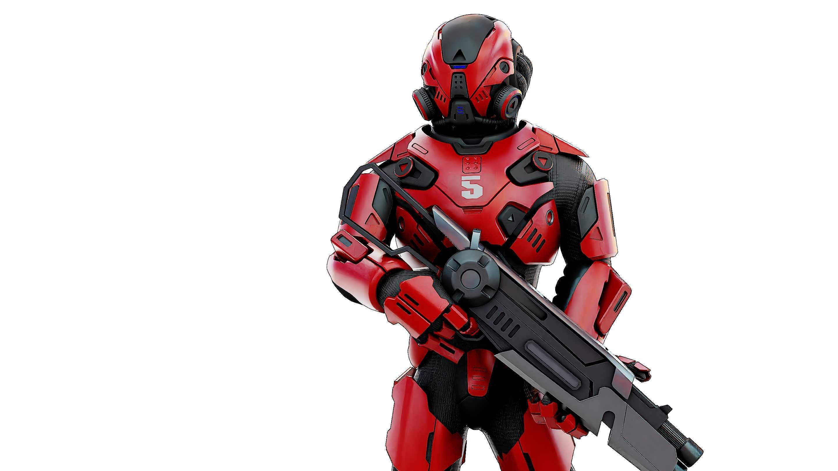 CYBORG SOLDIER RX-50 Rigged for Unreal Engine - Unity - MIXAMO  3D model_2