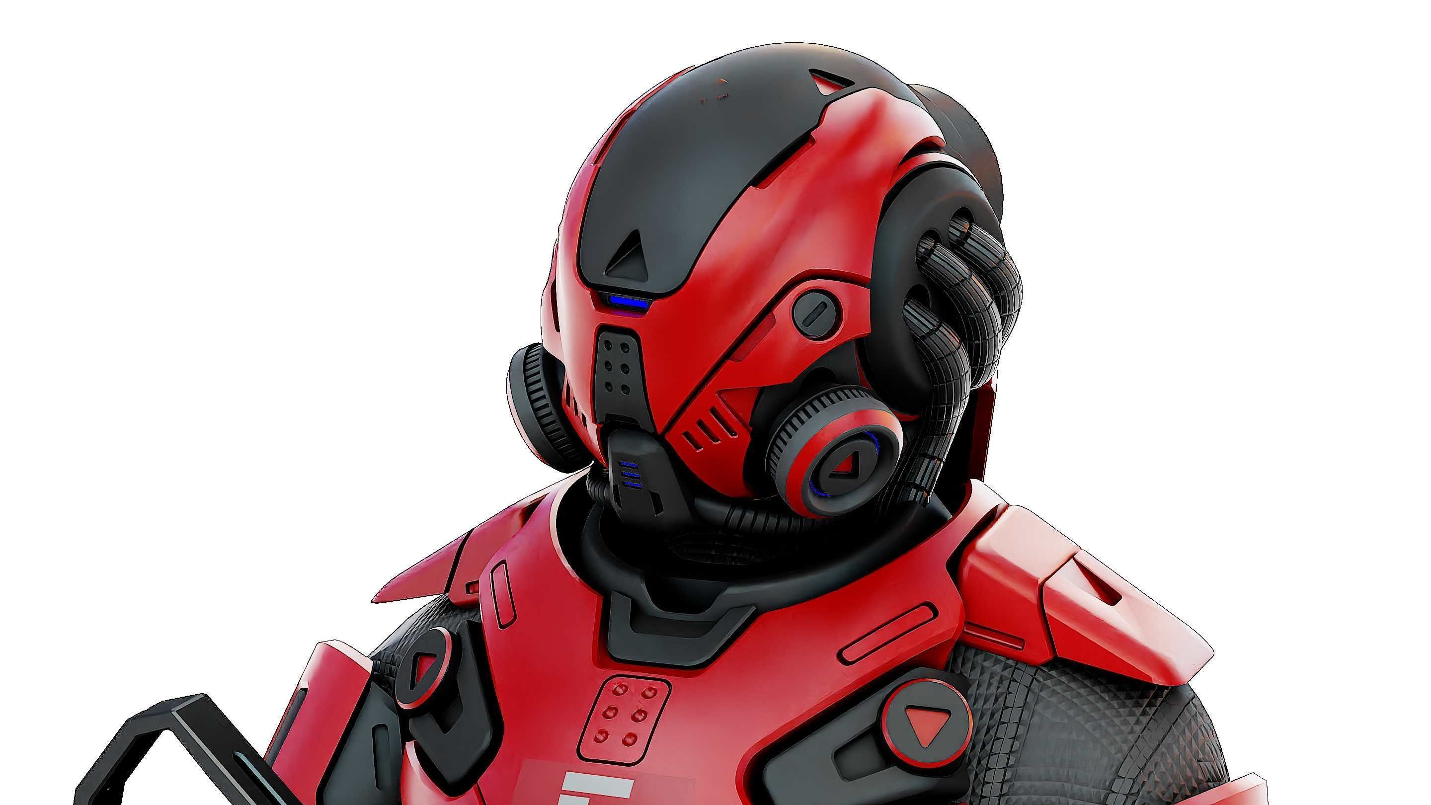 CYBORG SOLDIER RX-50 Rigged for Unreal Engine - Unity - MIXAMO  3D model_25