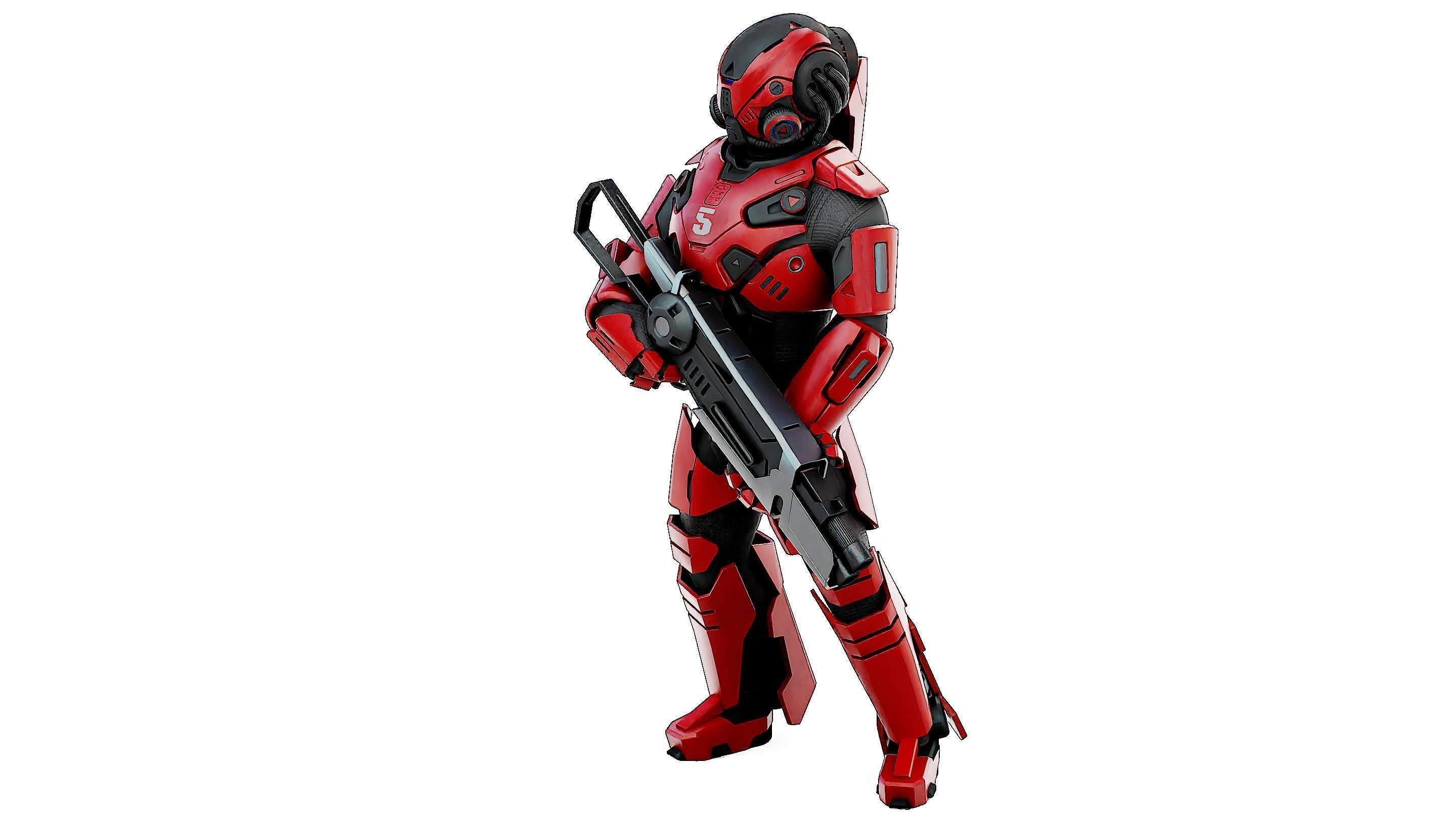 CYBORG SOLDIER RX-50 Rigged for Unreal Engine - Unity - MIXAMO  3D model_18