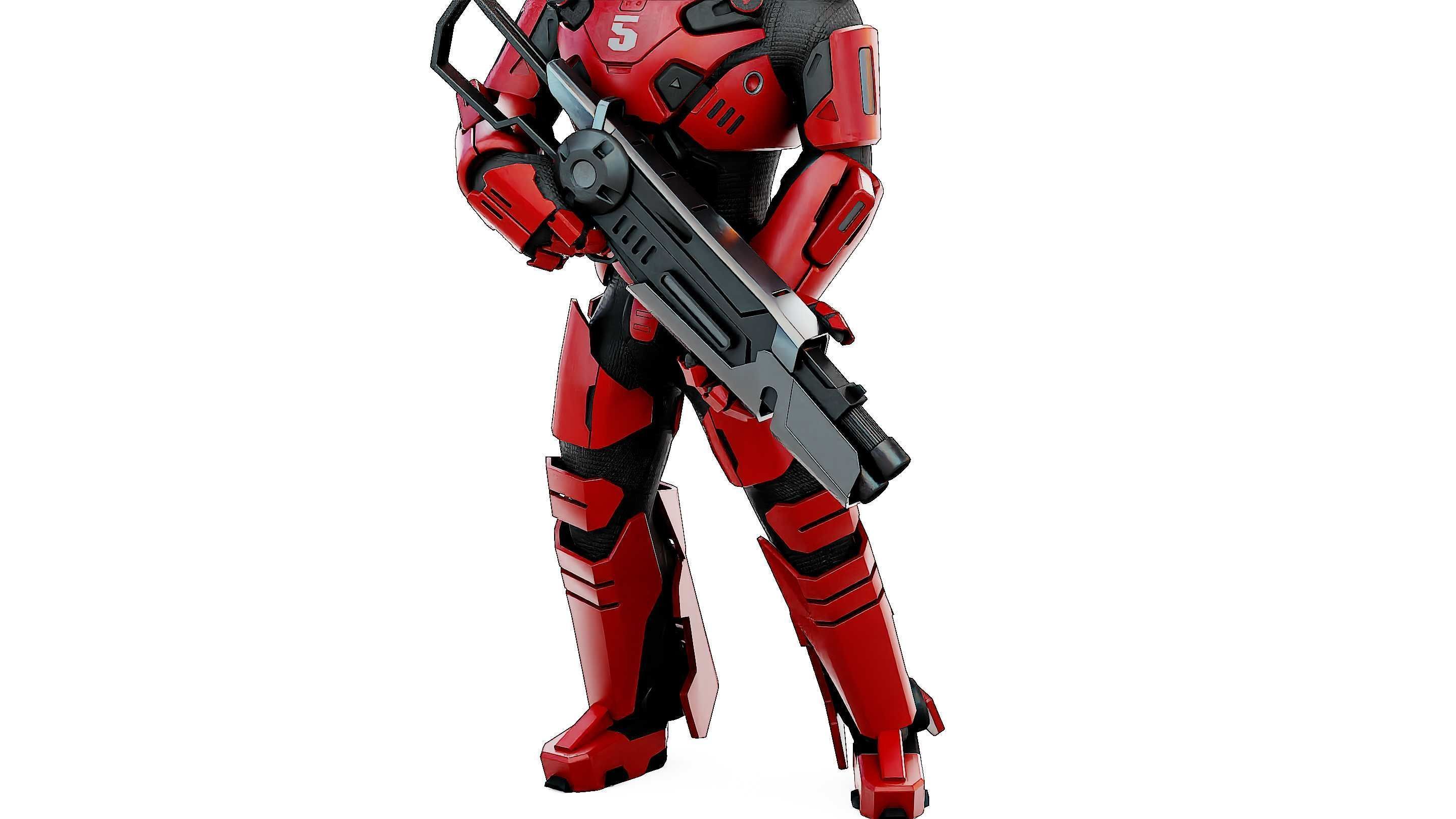 CYBORG SOLDIER RX-50 Rigged for Unreal Engine - Unity - MIXAMO  3D model_27