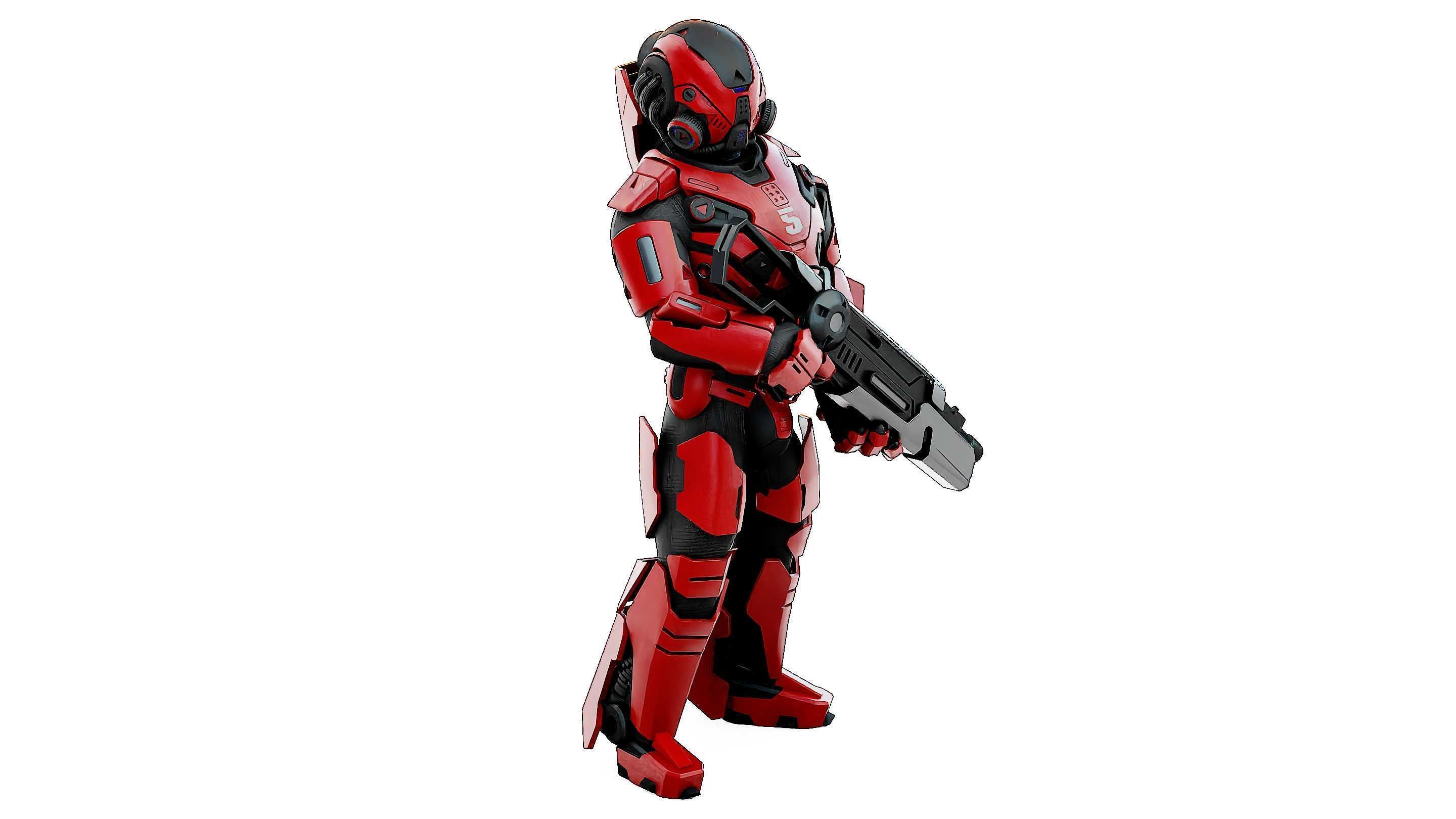 CYBORG SOLDIER RX-50 Rigged for Unreal Engine - Unity - MIXAMO  3D model_4