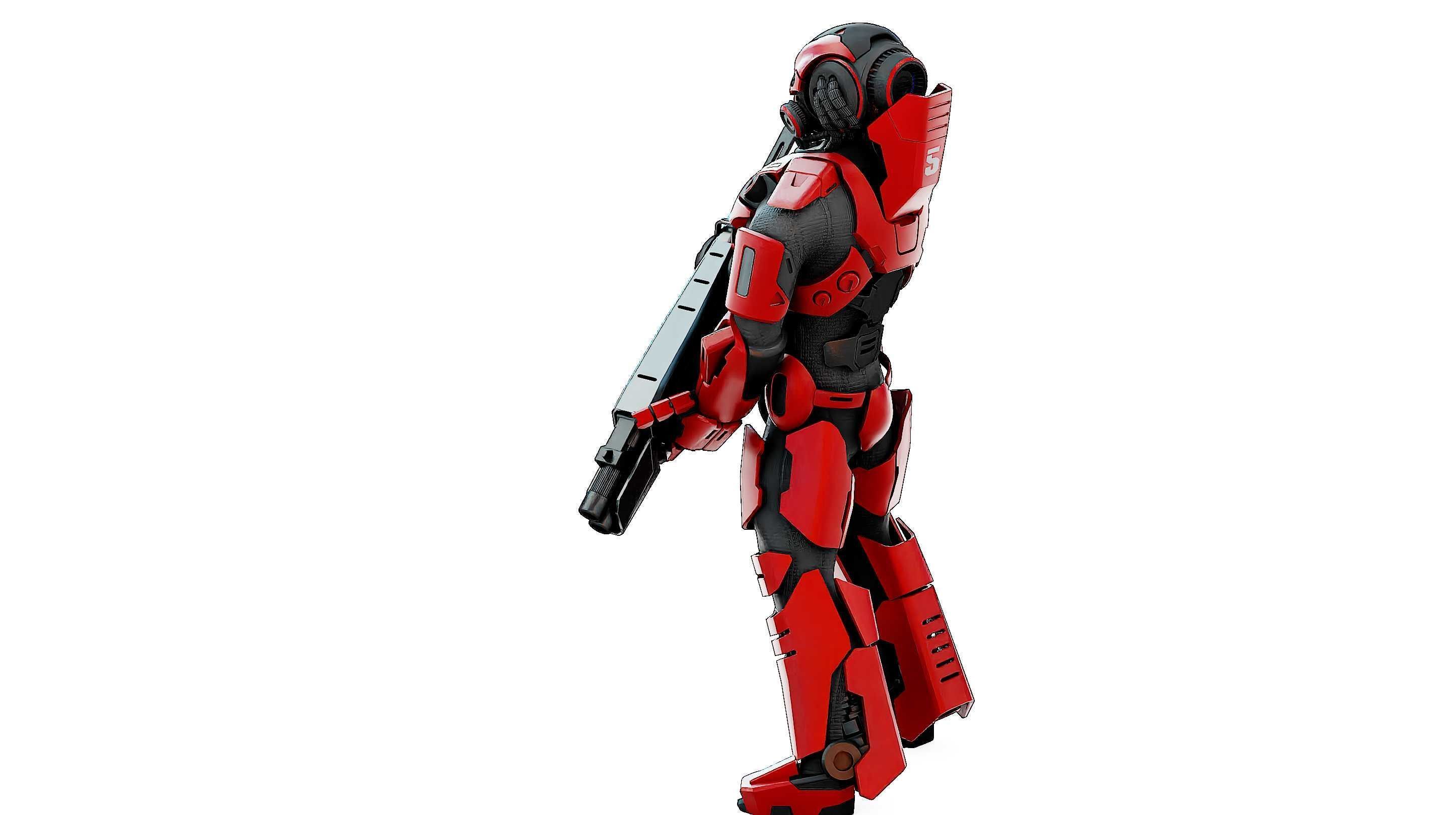 CYBORG SOLDIER RX-50 Rigged for Unreal Engine - Unity - MIXAMO  3D model_14