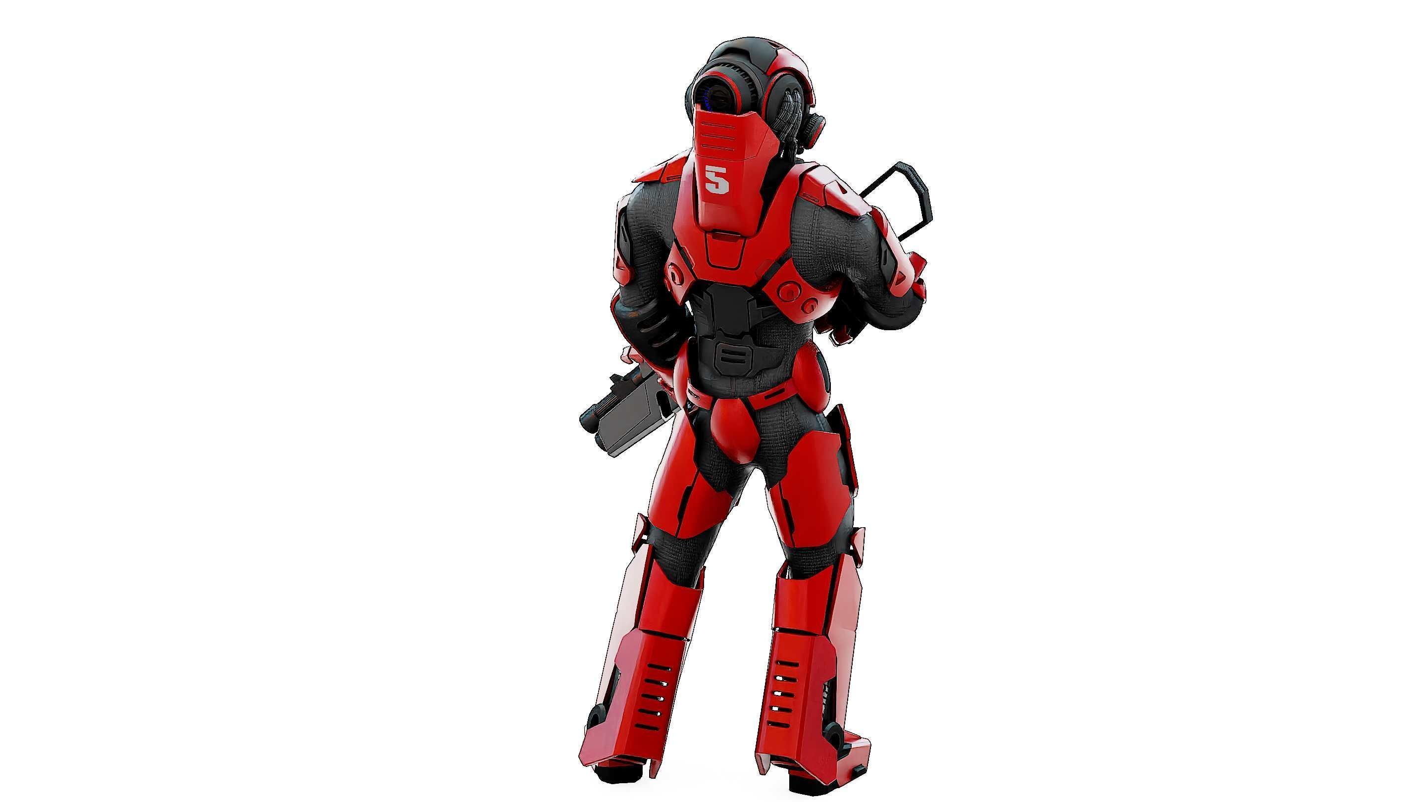 CYBORG SOLDIER RX-50 Rigged for Unreal Engine - Unity - MIXAMO  3D model_10