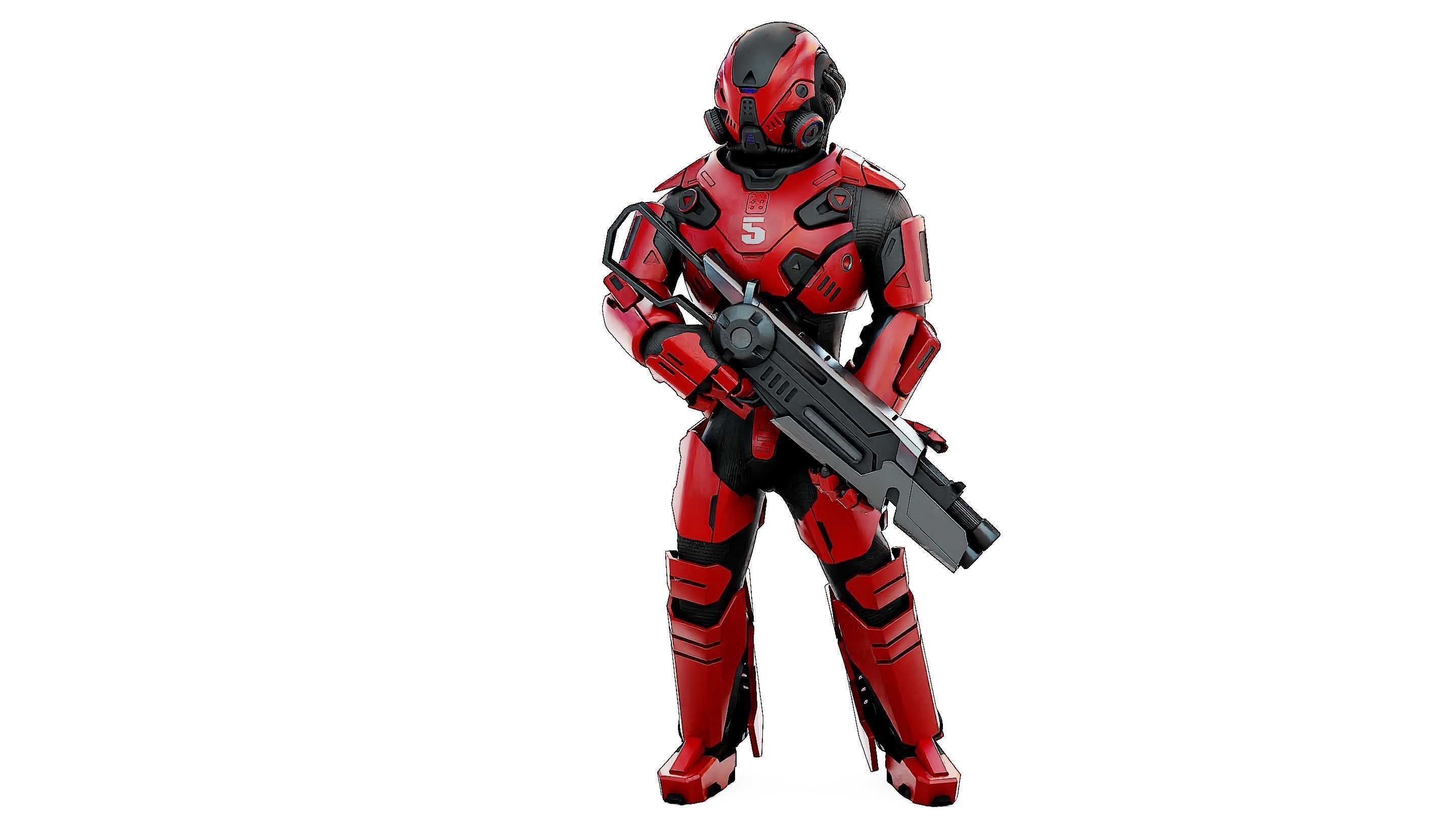 CYBORG SOLDIER RX-50 Rigged for Unreal Engine - Unity - MIXAMO  3D model_20