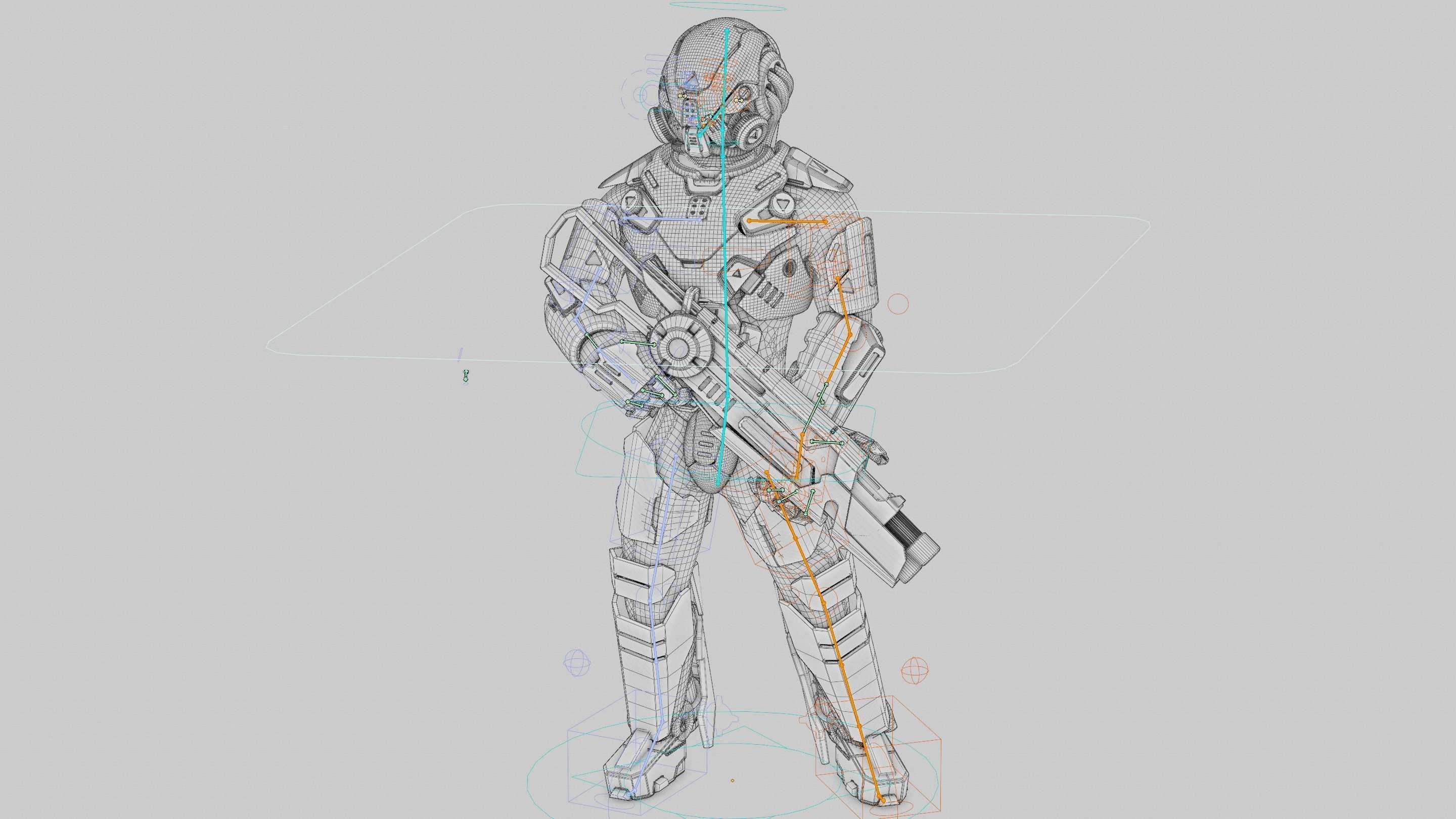 CYBORG SOLDIER RX-50 Rigged for Unreal Engine - Unity - MIXAMO  3D model_40