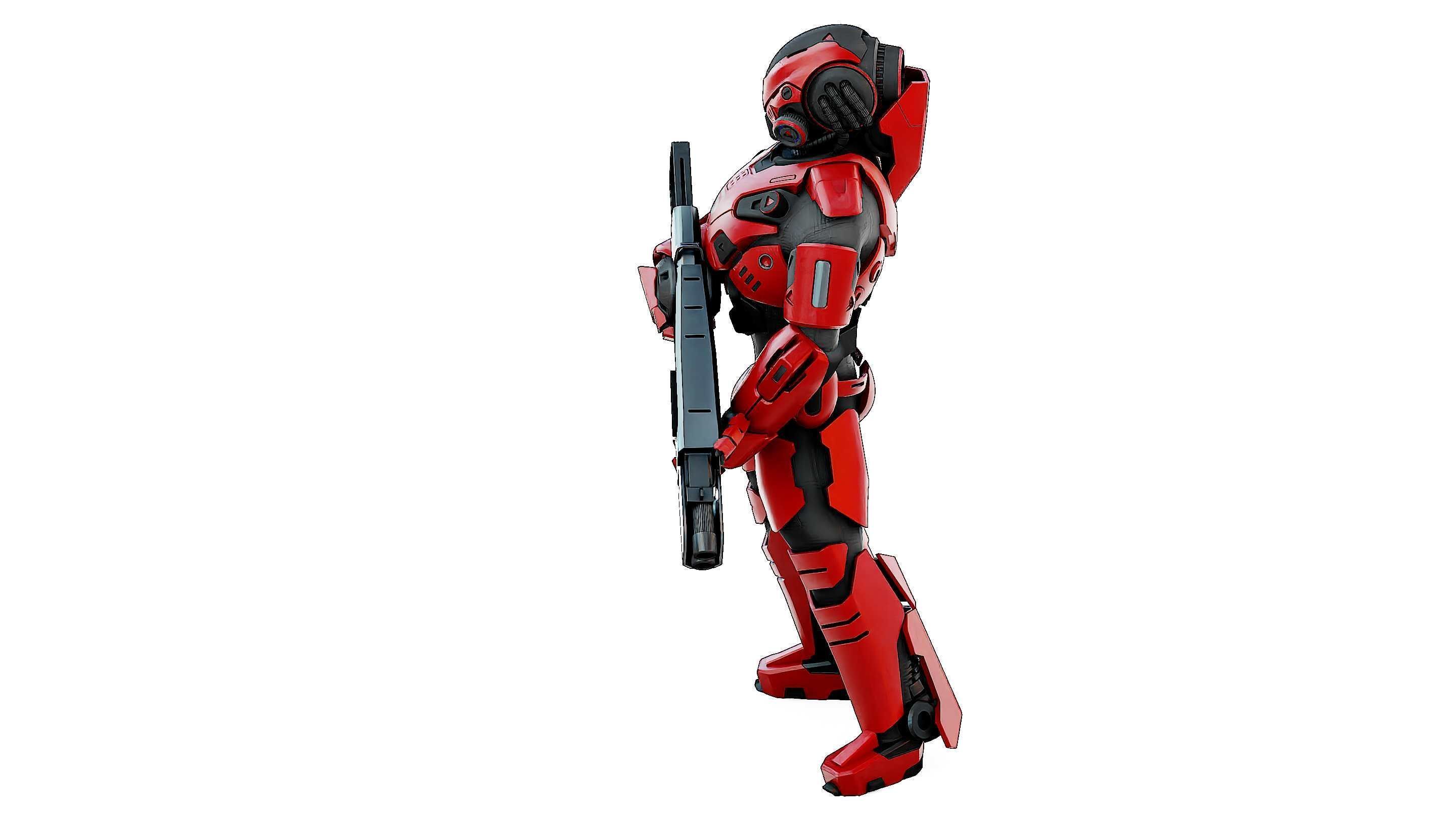 CYBORG SOLDIER RX-50 Rigged for Unreal Engine - Unity - MIXAMO  3D model_16