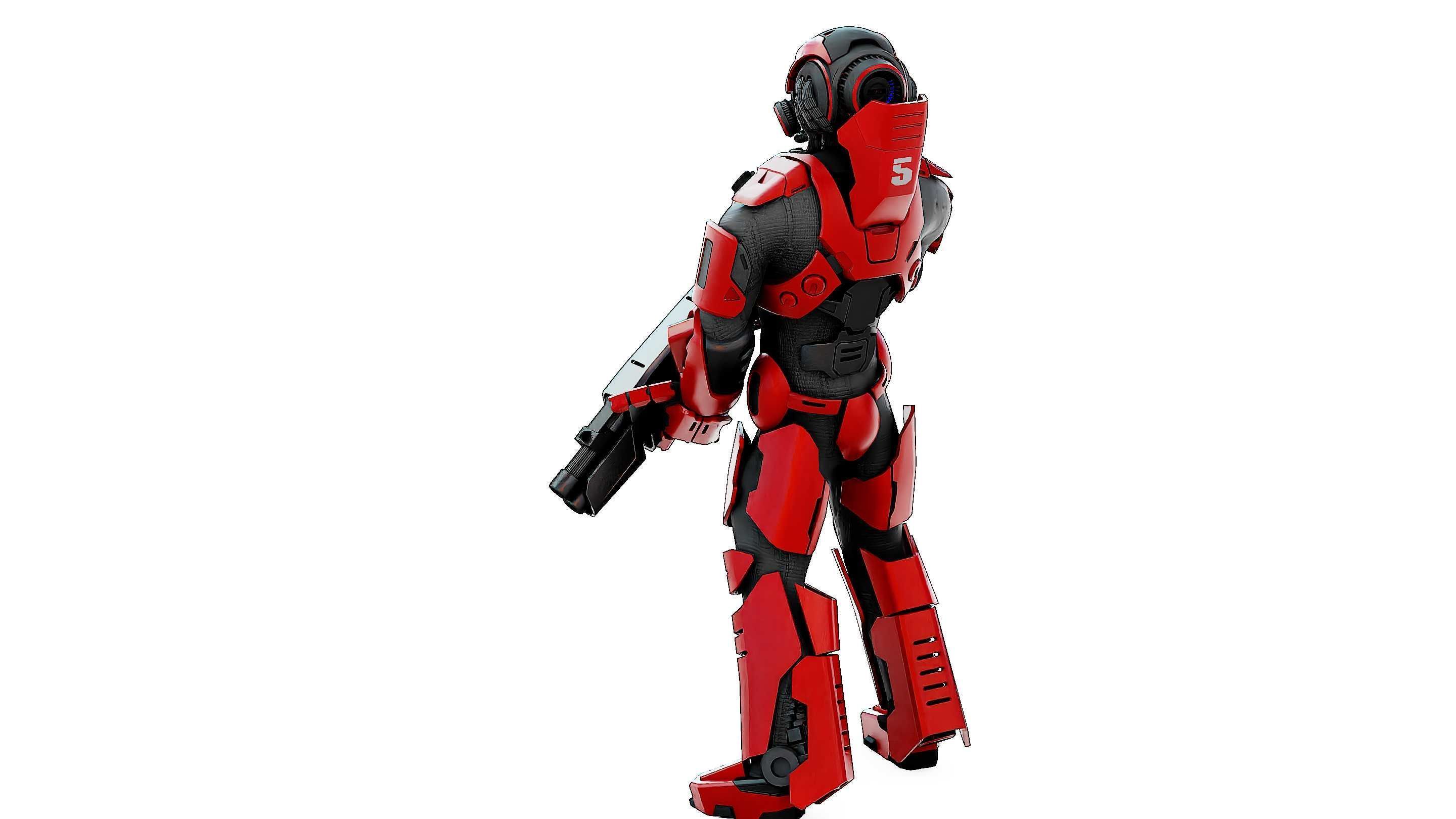 CYBORG SOLDIER RX-50 Rigged for Unreal Engine - Unity - MIXAMO  3D model_13
