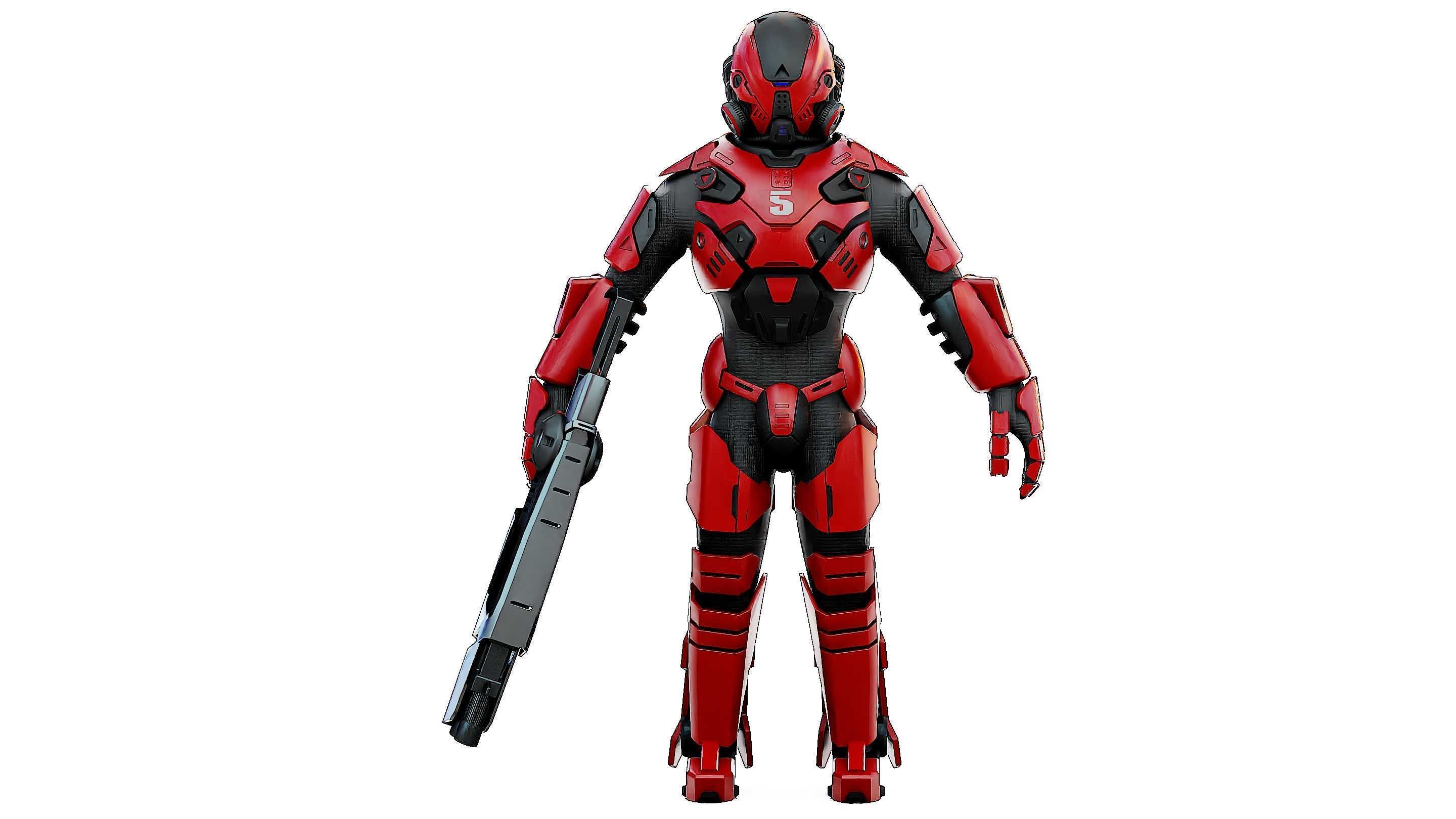 CYBORG SOLDIER RX-50 Rigged for Unreal Engine - Unity - MIXAMO  3D model_30