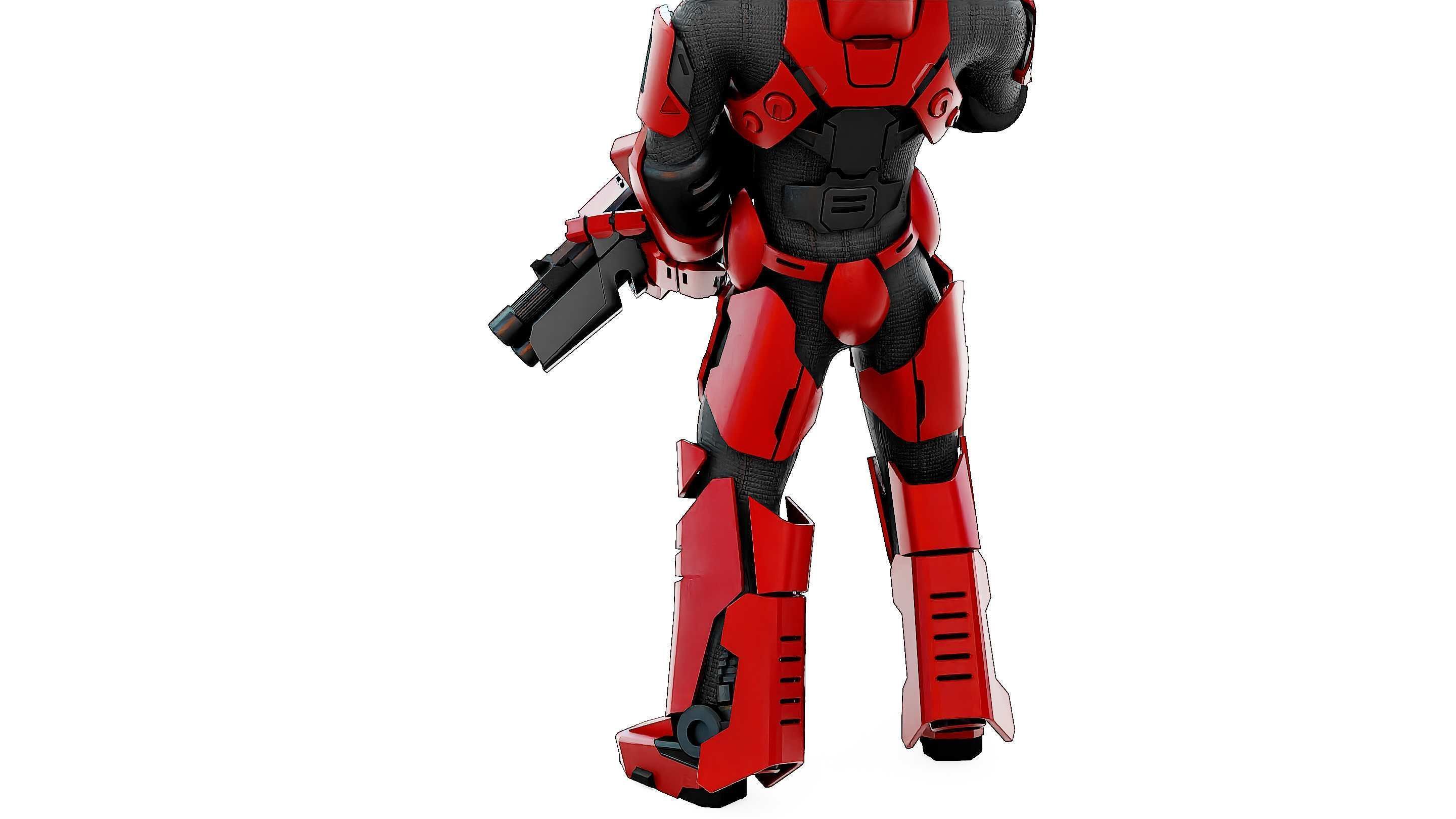 CYBORG SOLDIER RX-50 Rigged for Unreal Engine - Unity - MIXAMO  3D model_28