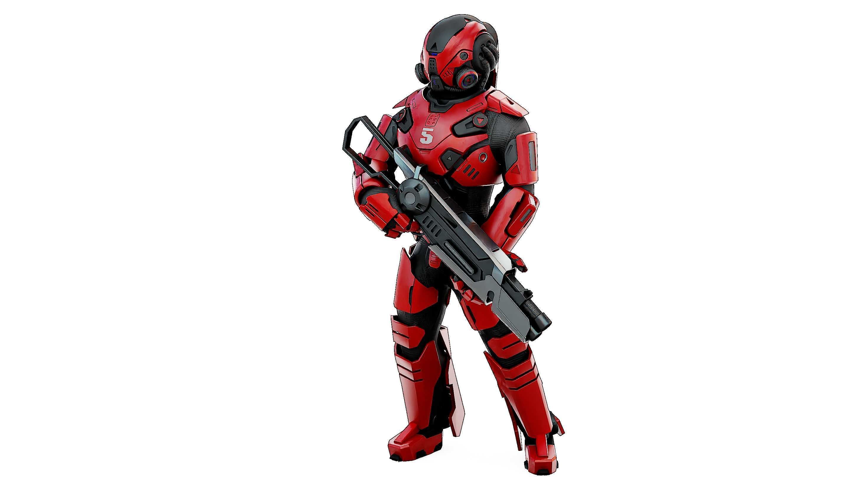 CYBORG SOLDIER RX-50 Rigged for Unreal Engine - Unity - MIXAMO  3D model_19