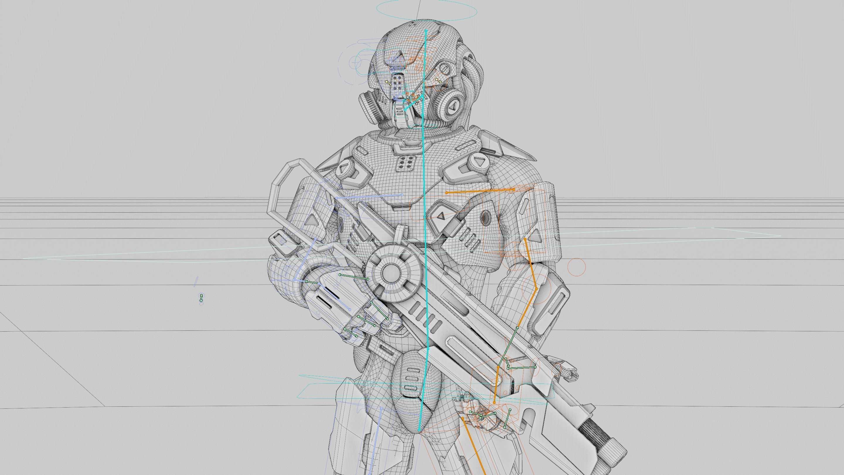 CYBORG SOLDIER RX-50 Rigged for Unreal Engine - Unity - MIXAMO  3D model_42